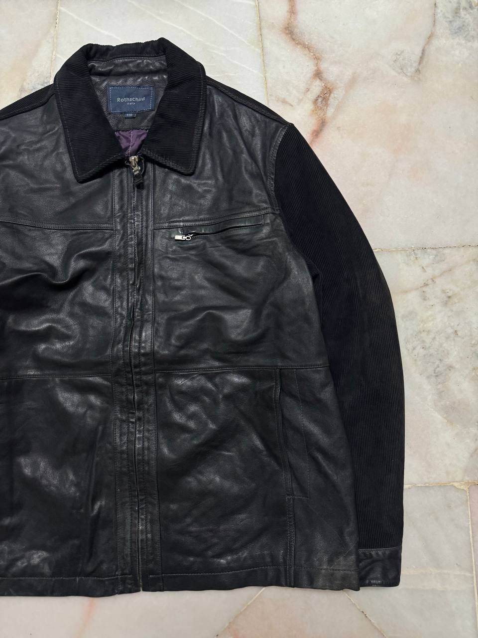Leather VINTAGE ROTHACHILD ITALY LEATHER SPLIT CODUROI JACKET BLACK Size US L / EU 52-54 / 3 - 4 Thumbnail