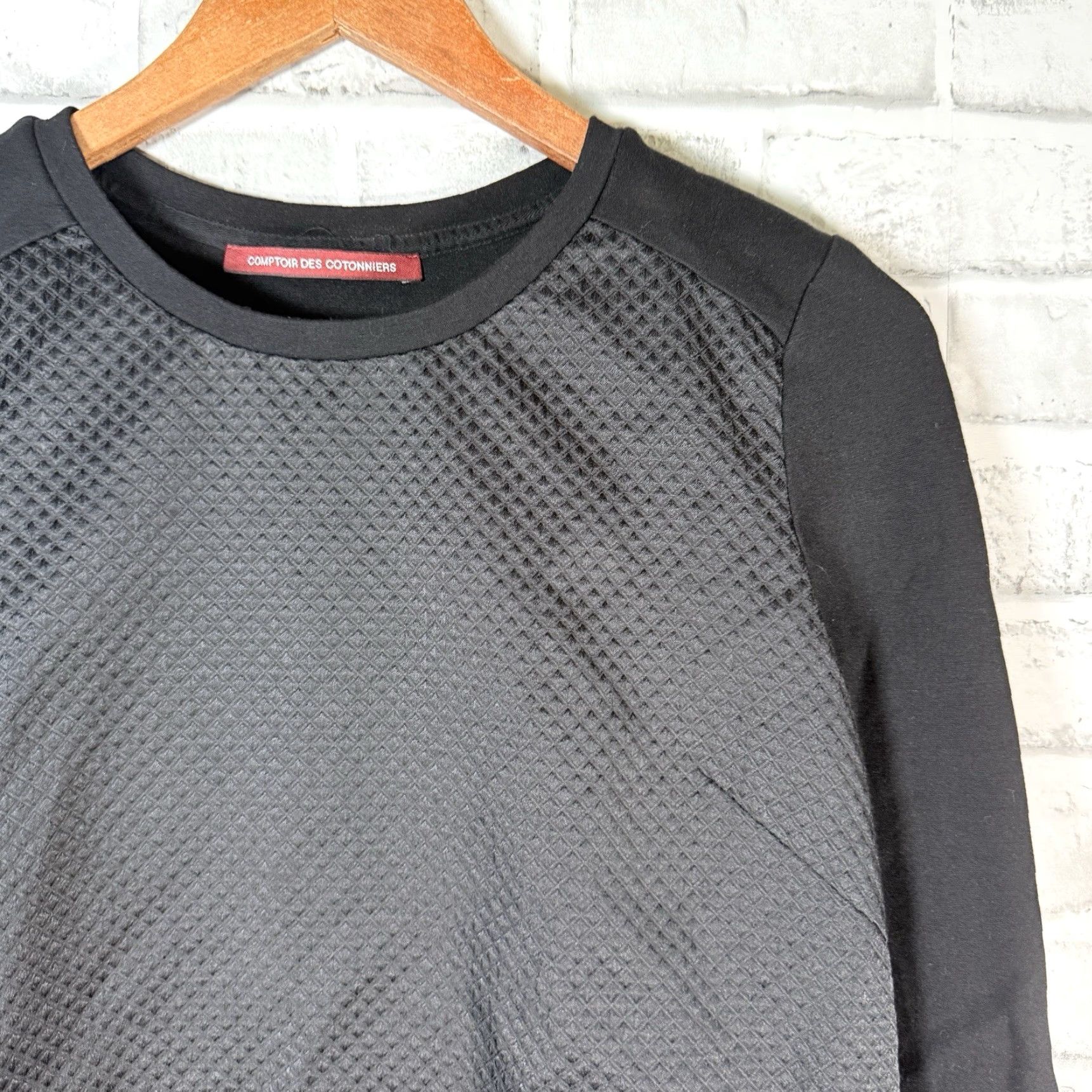 Vintage Comptoir des Cotonniers Black Pullover Sweatshirt Womens Size M Activewear Size M / US 6-8 / IT 42-44 - 2 Thumbnail