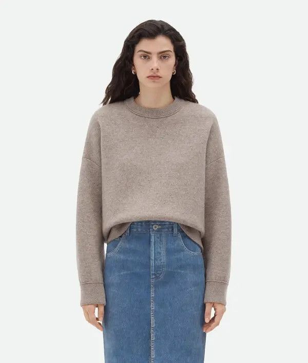 Bottega Veneta o1n1vont0525 Compact Cashmere Jumper in Riverbed Melange Size M / US 6-8 / IT 42-44 - 2 Thumbnail