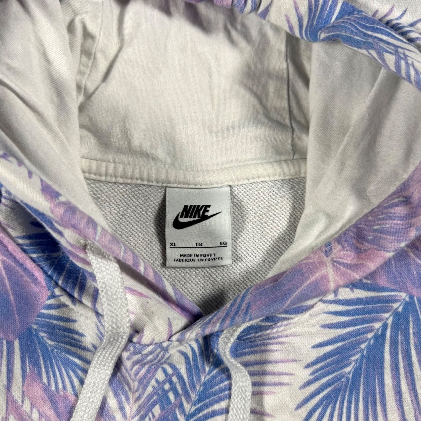 Nike Nike Hoodie Mens XL White Tropical Palm Leaf Print Pullover Sweatshirt Colorful Size US XL / EU 56 / 4 - 3 Thumbnail