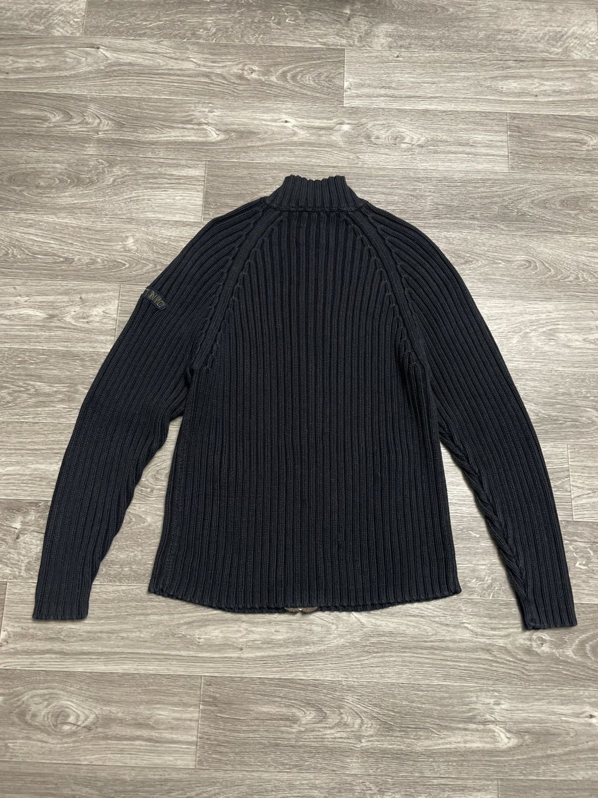 Schott Vintage Schott NYC Black Ribbed Knit Full Zip Sweater USA Size US XL / EU 56 / 4 - 15 Thumbnail