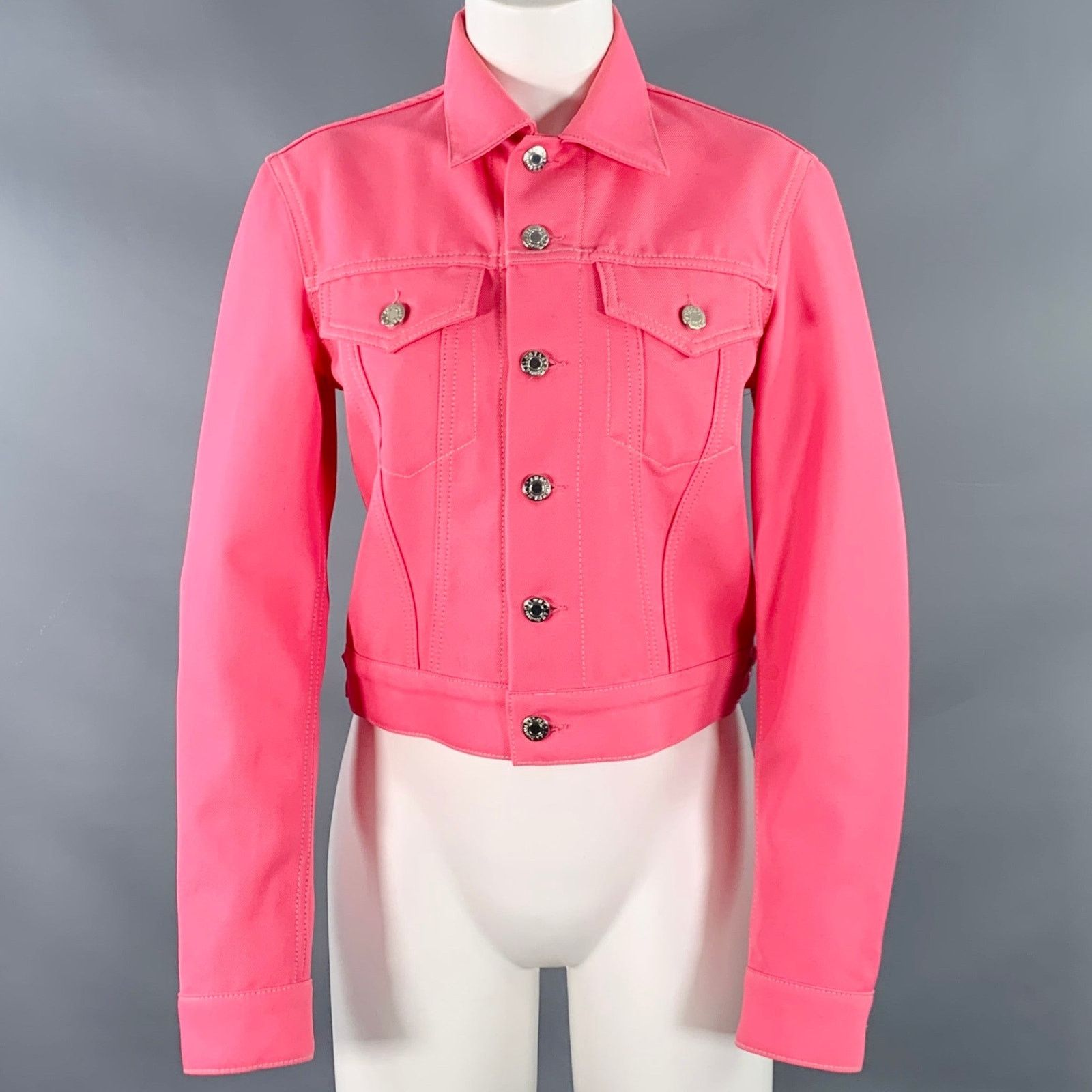 Helmut Lang HELMUT LANG Size S Pink Cotton Blend Trucker Jacket Size S / US 4 / IT 40 - 1 Thumbnail