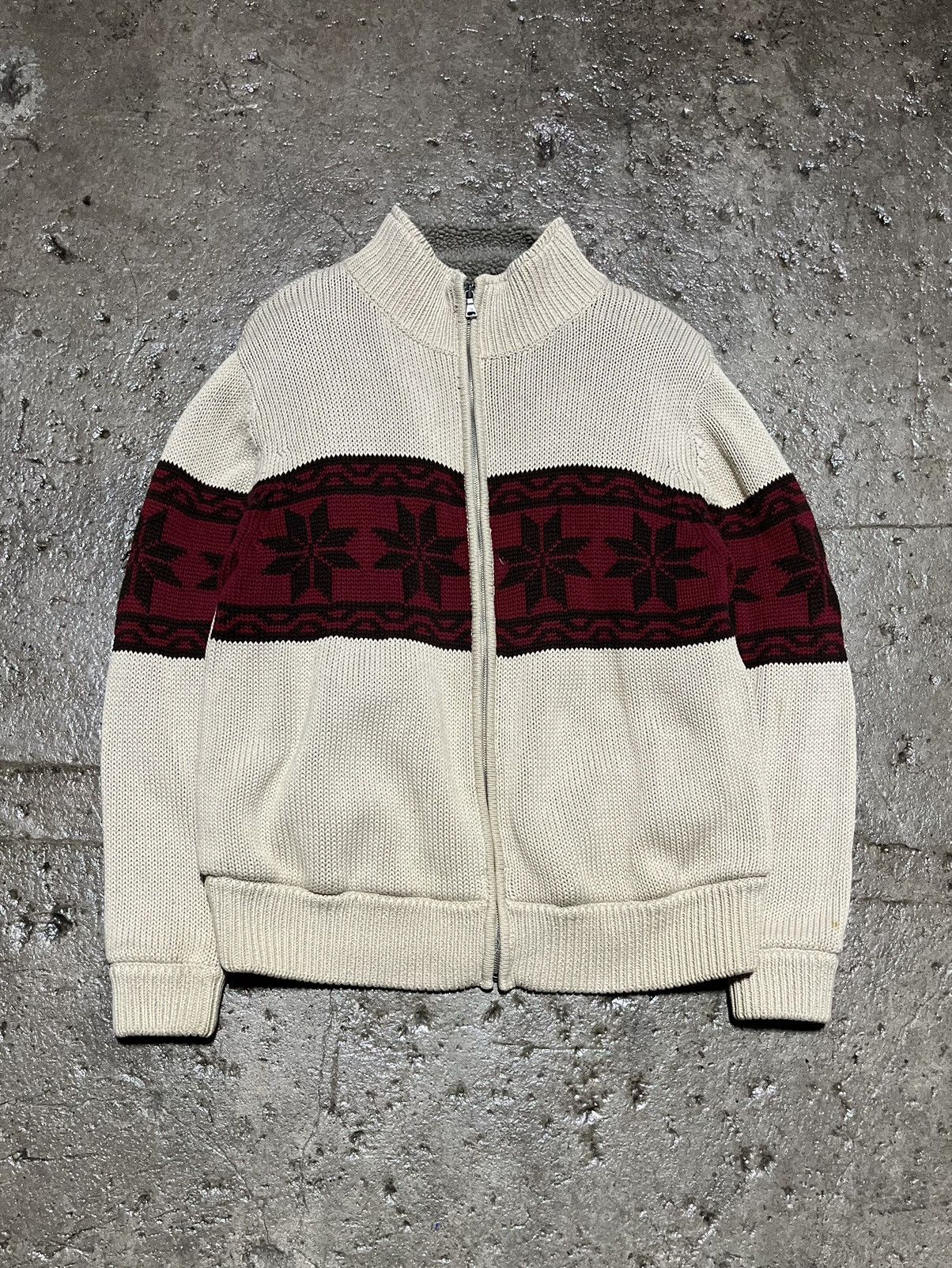 Crazy Vintage 90s St John's Bay Aztec Sherpa Sweater Zip-Up