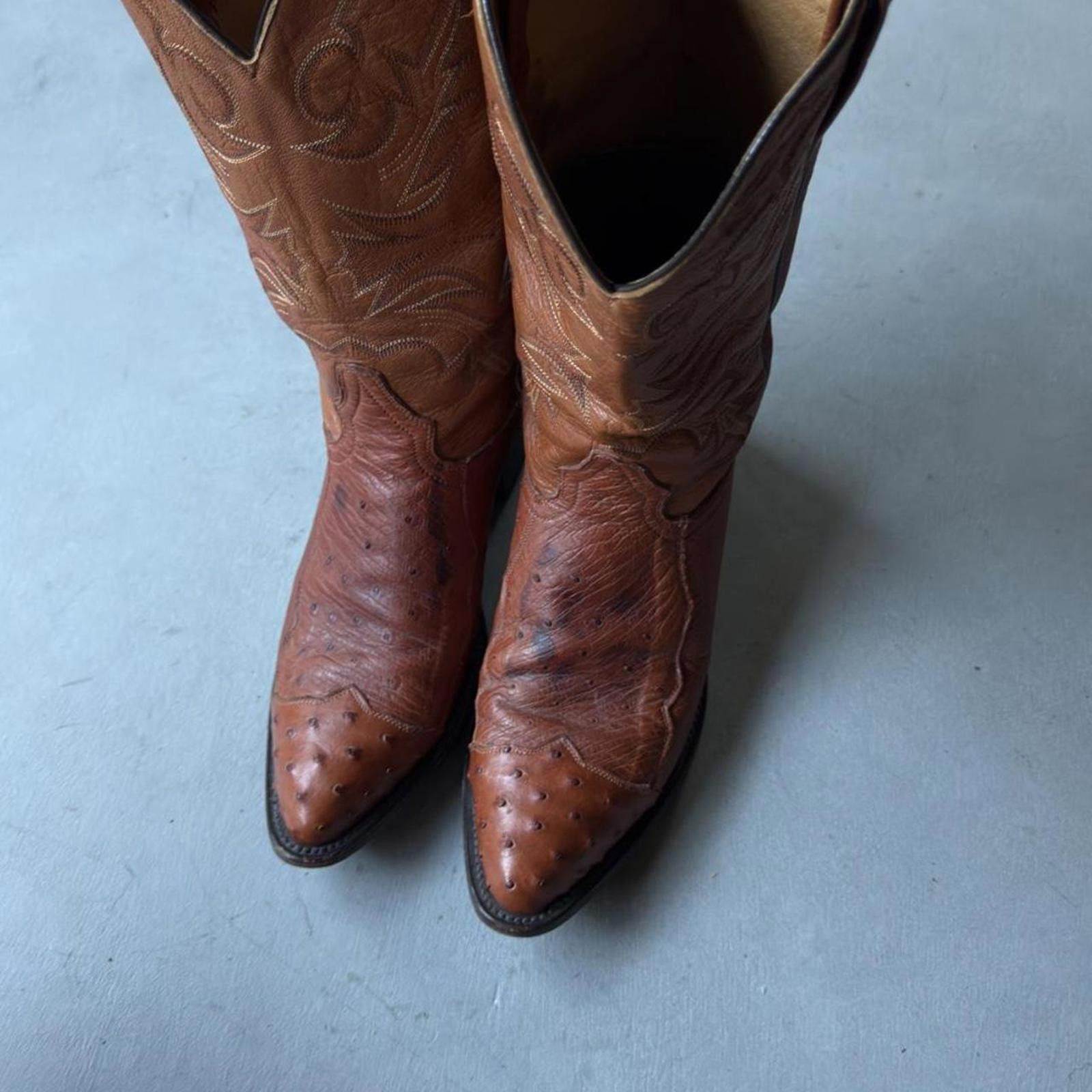 Acme Clothing Vintage JB Dillon Ostrich Cowboy Boots Western Roper Rodeo Size US 8.5 / EU 41-42 - 4 Thumbnail