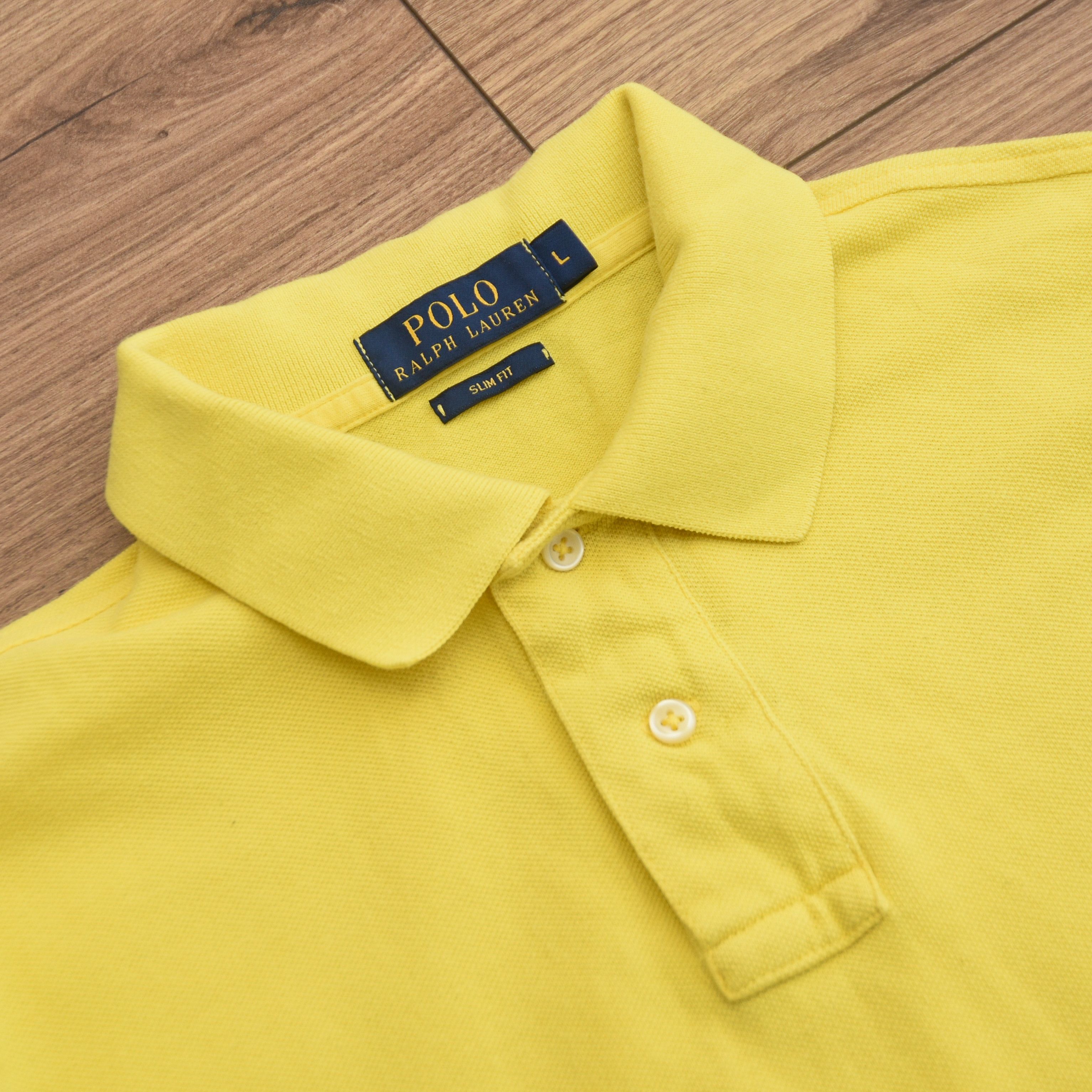 Polo Ralph Lauren Polo Ralph Lauren Slim Fit Mesh Polo Shirt Yellow Size L Size US L / EU 52-54 / 3 - 10 Thumbnail