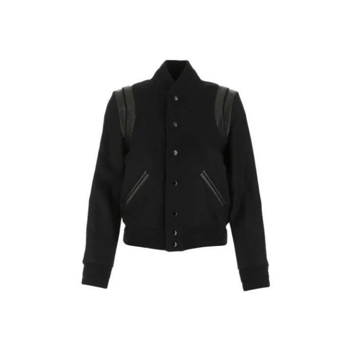 Other Saint Laurent Black Leather Baseball Jacket -2507 Size M / US 6-8 / IT 42-44 - 4 Thumbnail