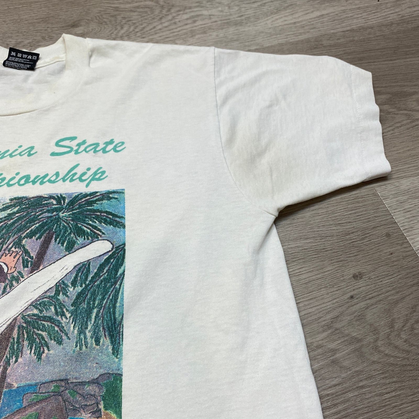 Fruit Of The Loom × Vintage VTG 90s California State Championship Gymnastics Shirt Large Size US L / EU 52-54 / 3 - 11 Thumbnail