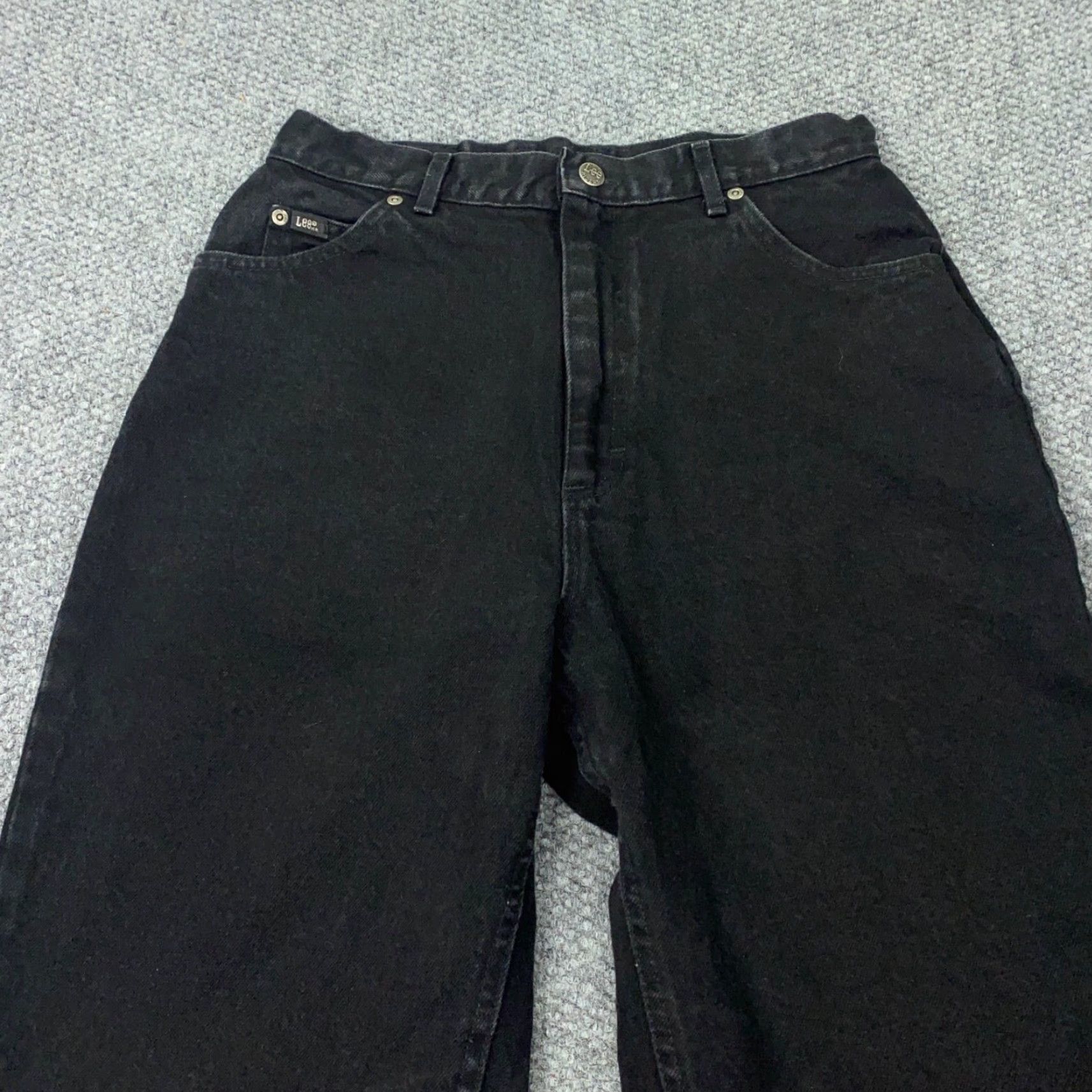 Lee VINTAGE Lee Jeans Womens Size 16L Black High Rise Tapered 30x31 Made in USA Size 38" / US 16 / IT 52 - 3 Thumbnail