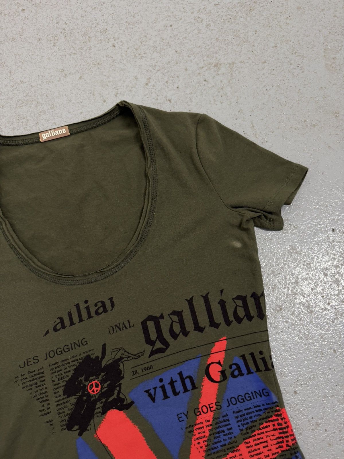 John Galliano Vintage 00s John Galliano England Flag Y2K T-Shirt Size XS / US 0-2 / IT 36-38 - 3 Thumbnail