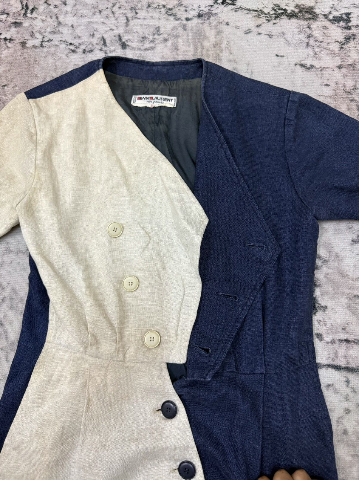 Saint Laurent Paris YVES SAINT LAURENT PARIS RIVE GAUCHE 1970’s LINEN DAY DRESS Size XS / US 0-2 / IT 36-38 - 6 Thumbnail
