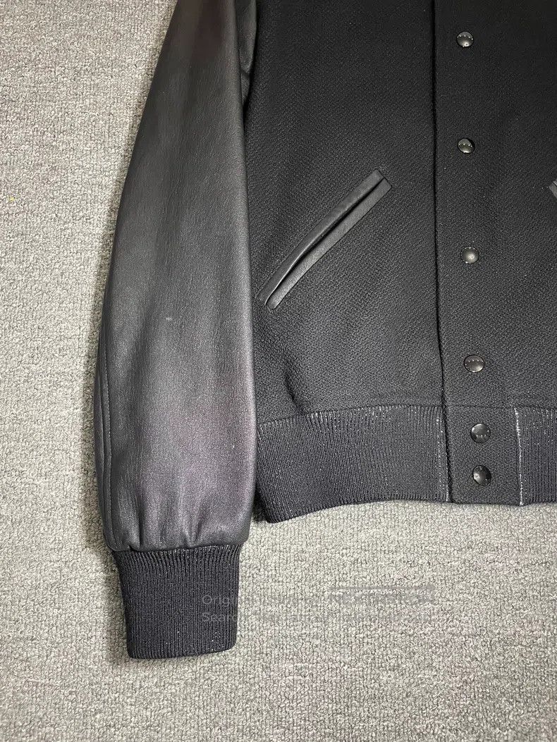 Saint Laurent Paris Saint Laurent Paris Black Leather and Sequin Starry Sparkl Size US S / EU 44-46 / 1 - 2 Thumbnail