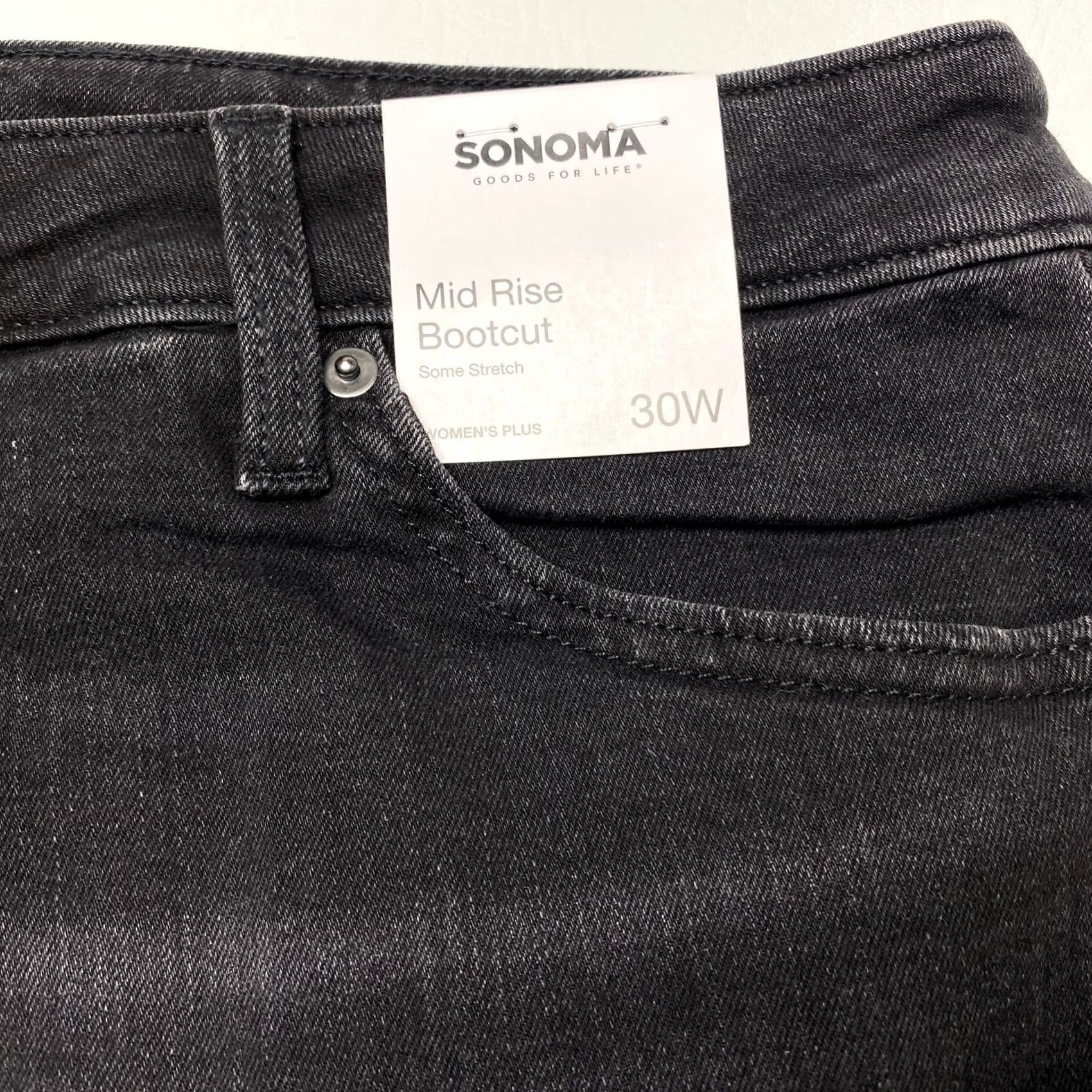 Vintage NWT Womens Plus Jeans Sonoma Bootcut Jeans 30W 50x31 Black NEW Size 30" / US 8 / IT 44 - 5 Thumbnail