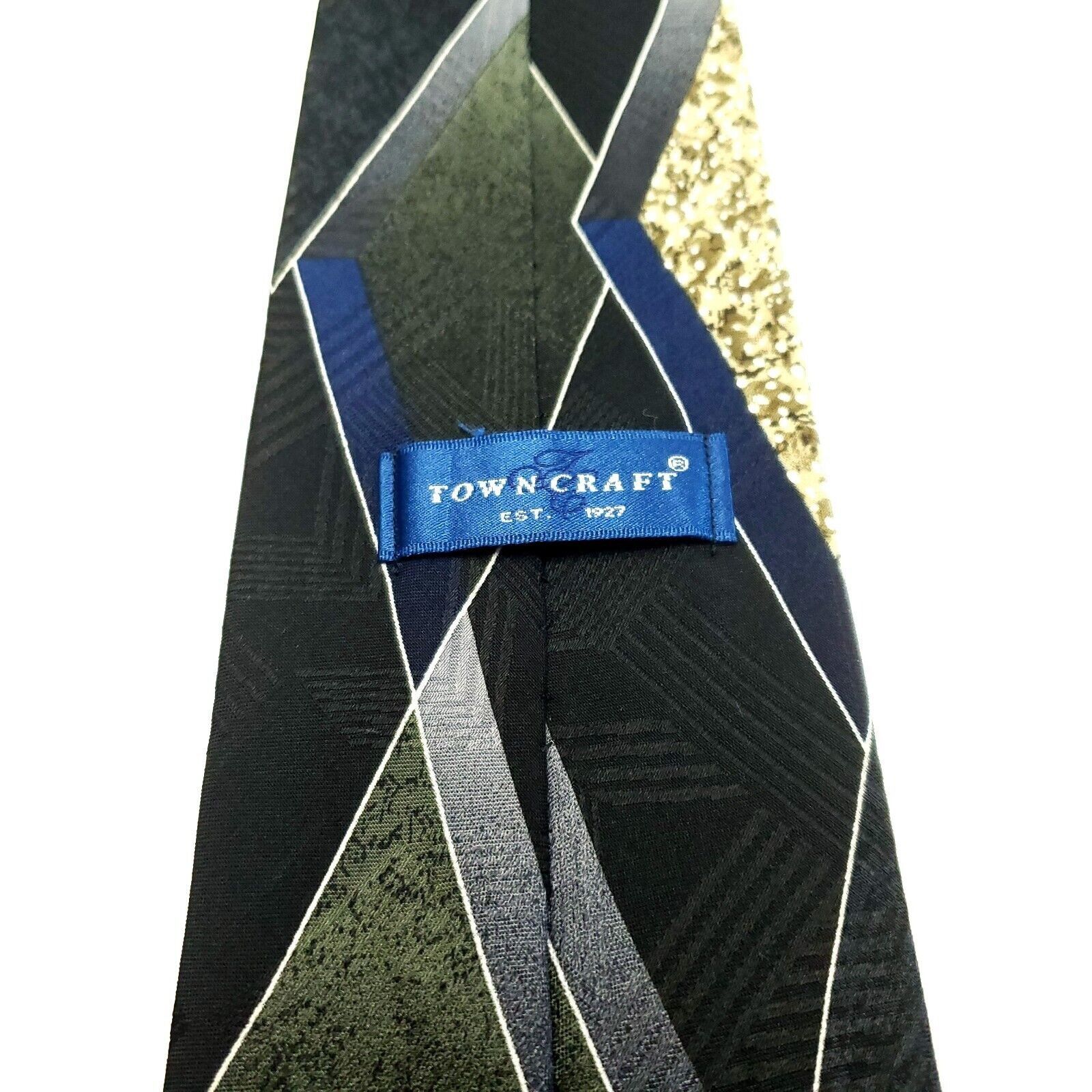 Towncraft Towncraft Silk Tie Woven Green Abstract Size ONE SIZE - 4 Thumbnail