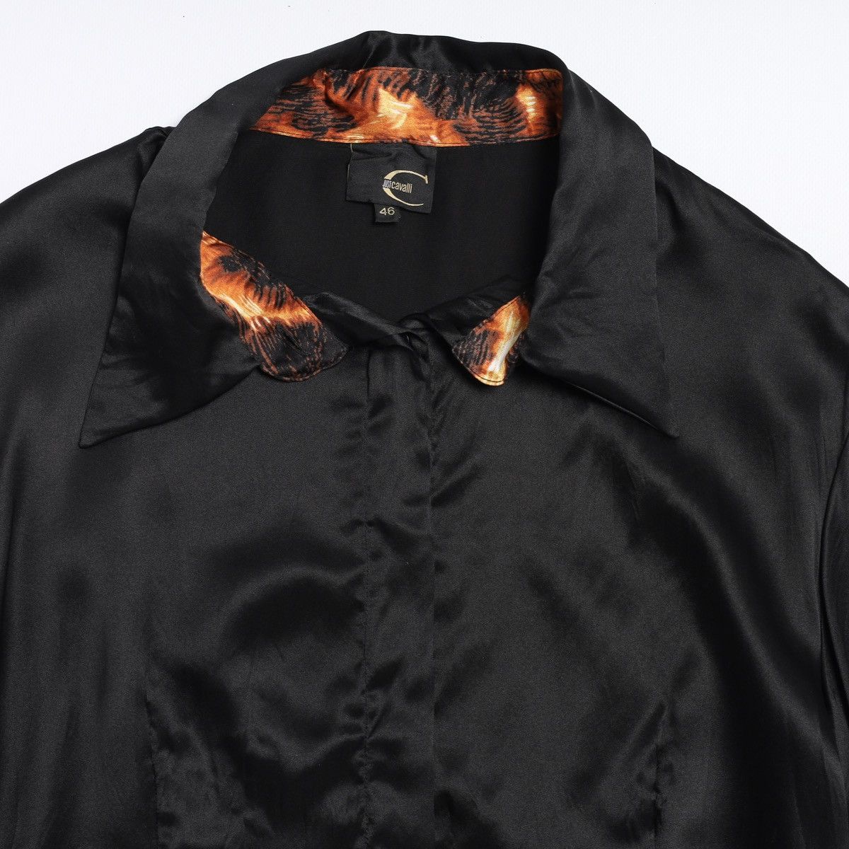 Just Cavalli Just Cavalli Silk Shirt Black Blouse Top Roberto Leopard Size L / US 10 / IT 46 - 9 Thumbnail