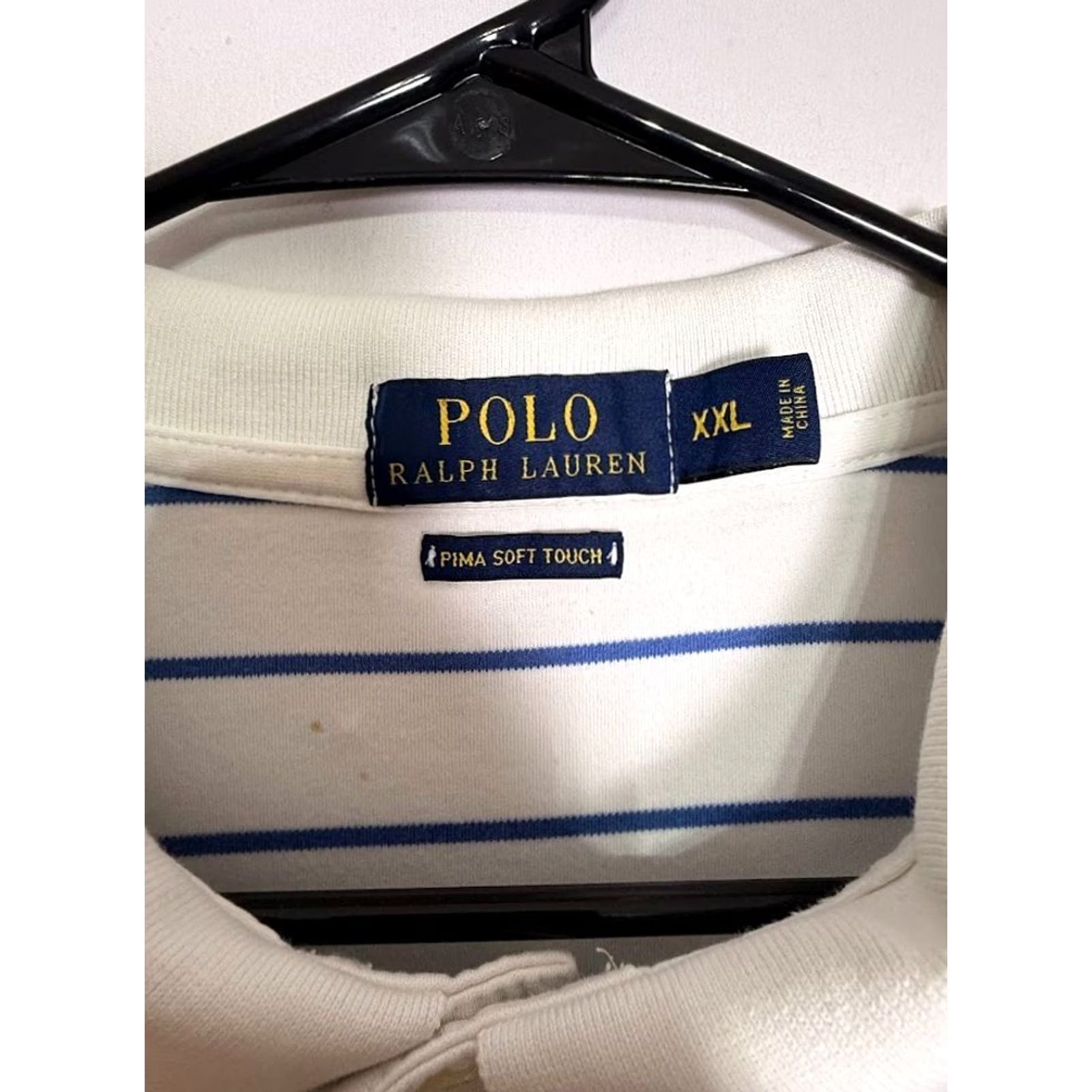 Ralph Lauren Polo Ralph Lauren Shirt Men's XXL Pima Soft Touch White Blue Stripe Size US XXL / EU 58 / 5 - 4 Thumbnail
