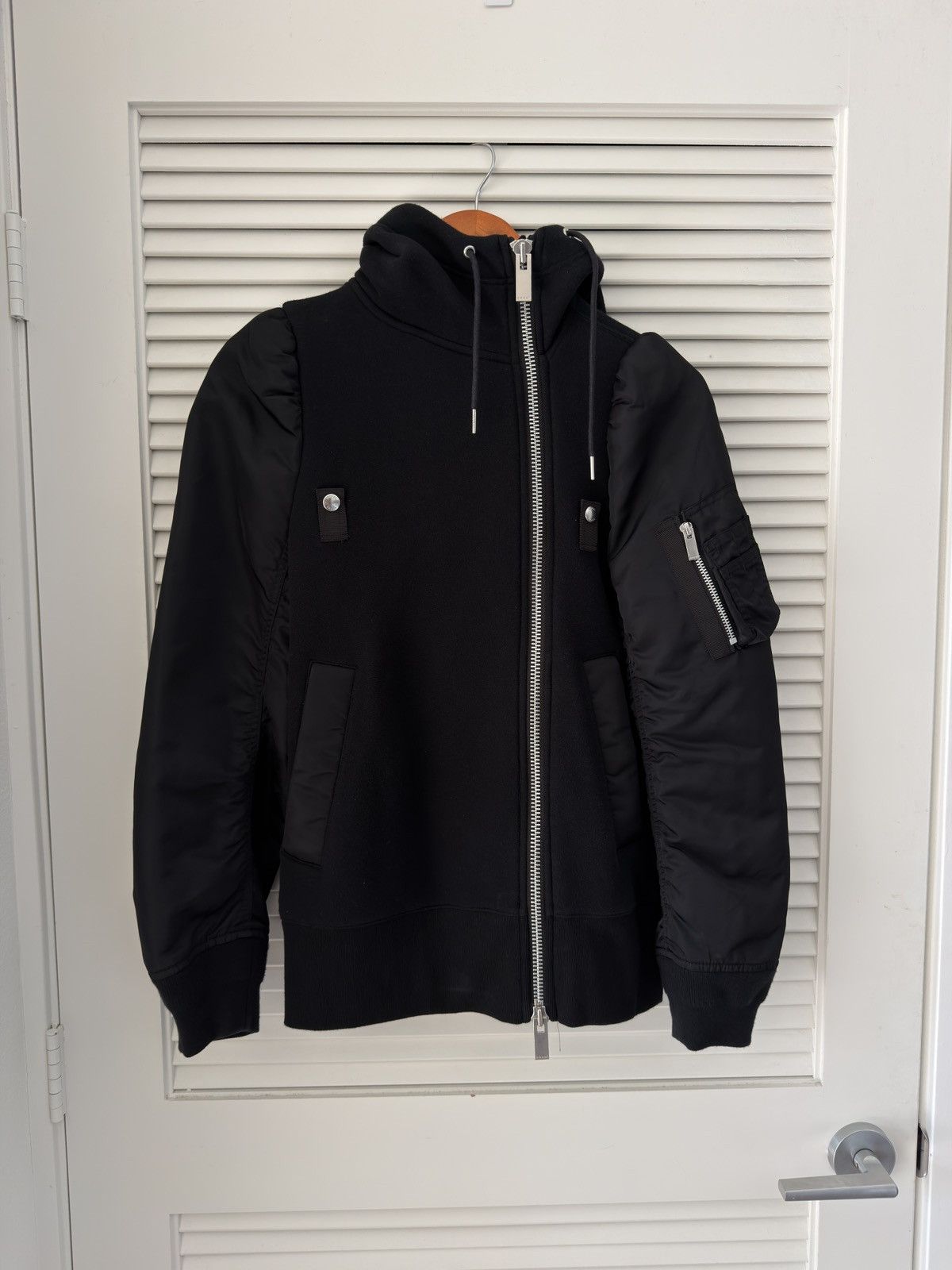 Sacai Black Sacai nylon twill sponge blouson ZipUp Jacket Size US S / EU 44-46 / 1 - 1 Thumbnail