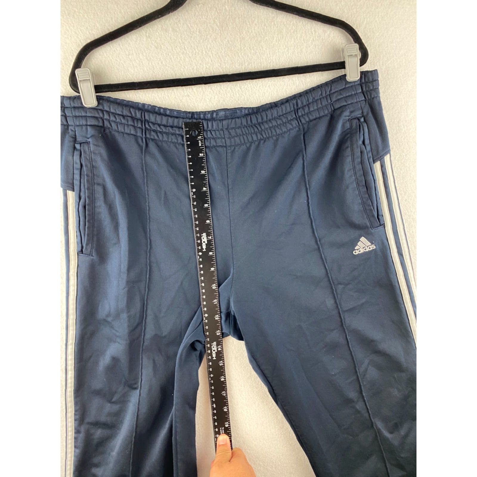Adidas Adidas Track Pants Mens M Blue Stretch Drawstring Running Dark Wash Gym Shirt? Size US 31 - 4 Thumbnail