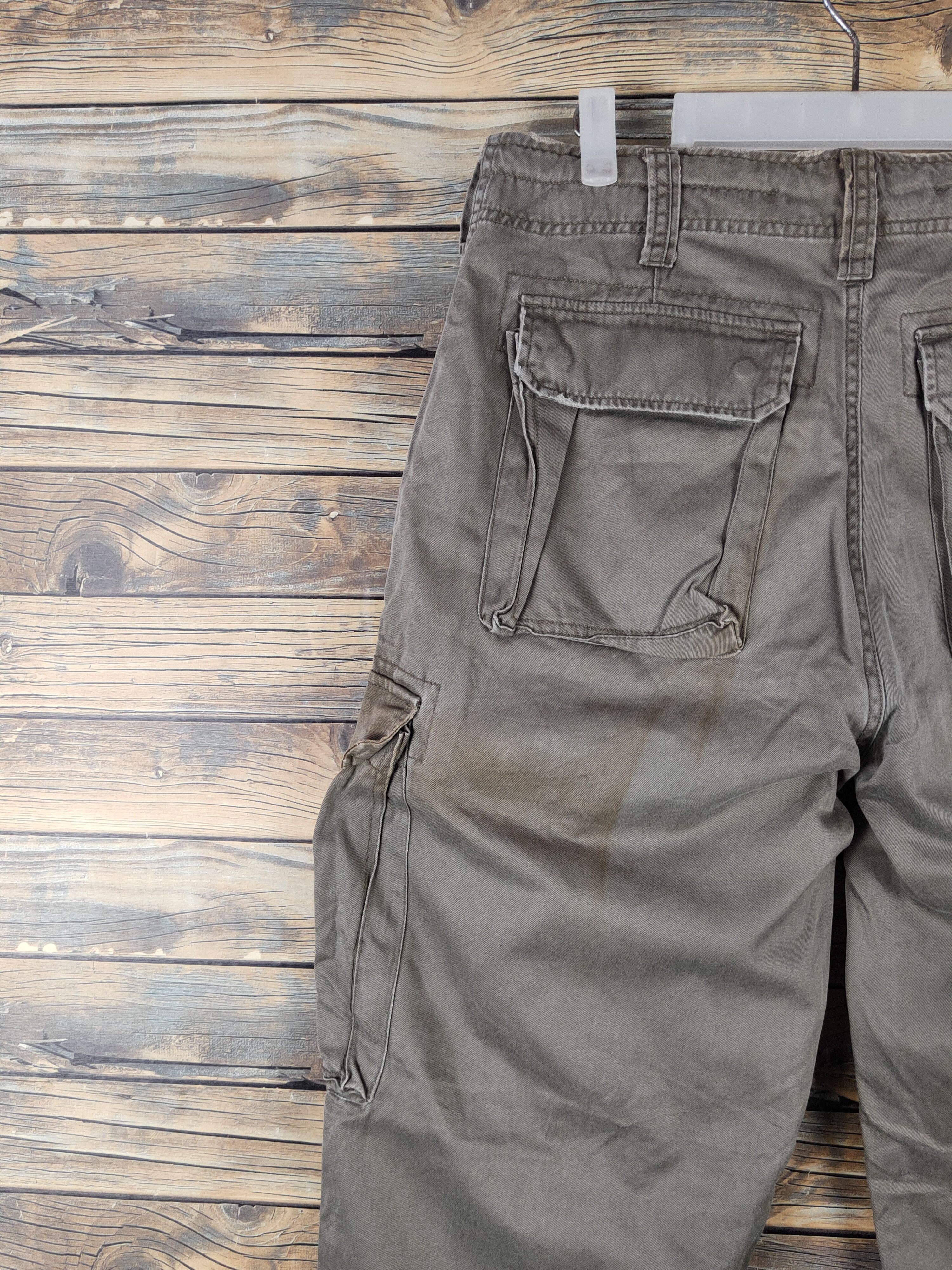 Japanese Brand DL Real Crush Clothing Olive Multipocket Cargo Pants #276 Size US 32 / EU 48 - 8 Thumbnail