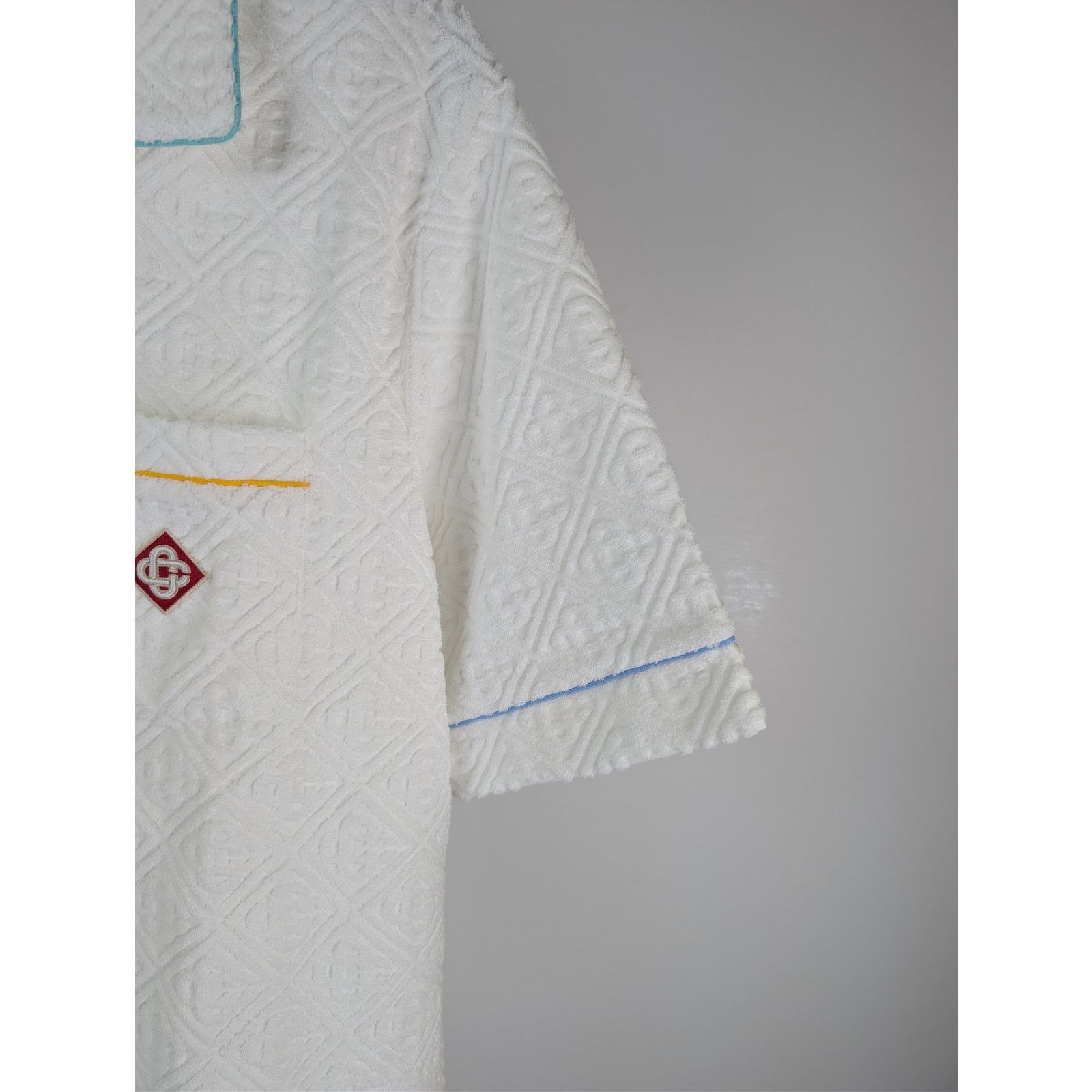 Casablanca o1rshd1 Mens Monogram Towelling Collar Shirt in White Size US XXL / EU 58 / 5 - 5 Thumbnail