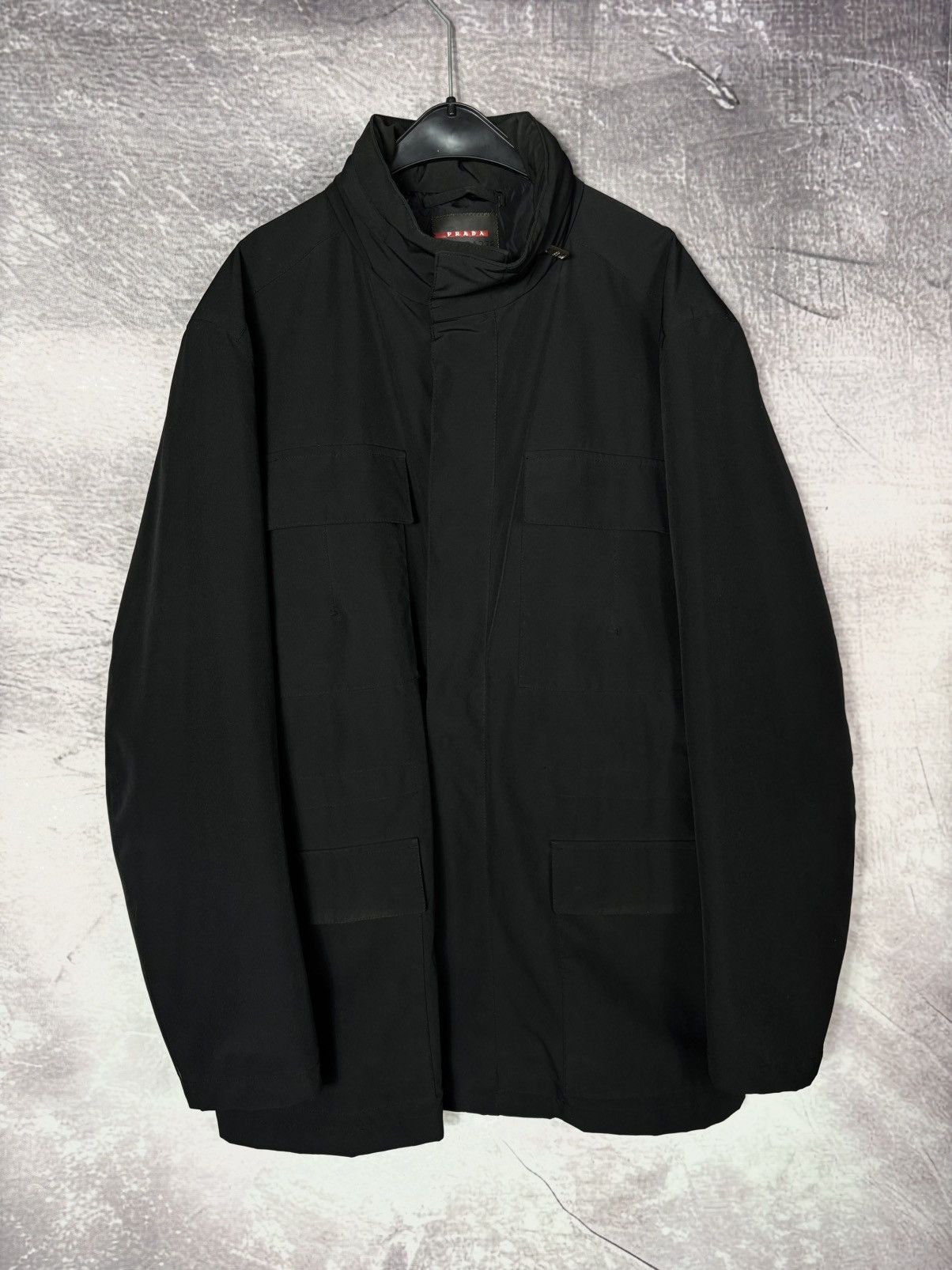 Prada Prada Sport Linea Rossa Hidden Hood Nylon Field Jacket Luxury Military Archive Size US L / EU 52-54 / 3 - 2 Thumbnail