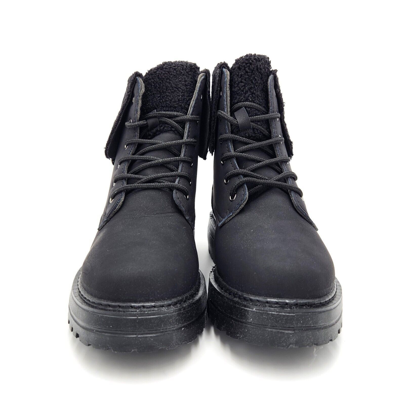 The Unbranded Brand Olivia Miller Women Black Lace-up Combat Boots Size 8.5 Size US 8.5 / IT 38.5 - 3 Thumbnail