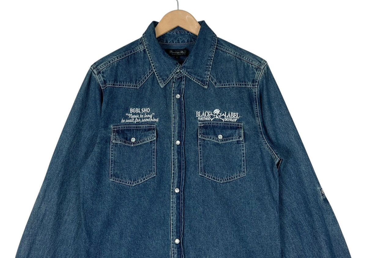 Japanese Brand Bernings Sho Embroidery Logo Snap Button Denim Shirt Size US L / EU 52-54 / 3 - 4 Thumbnail