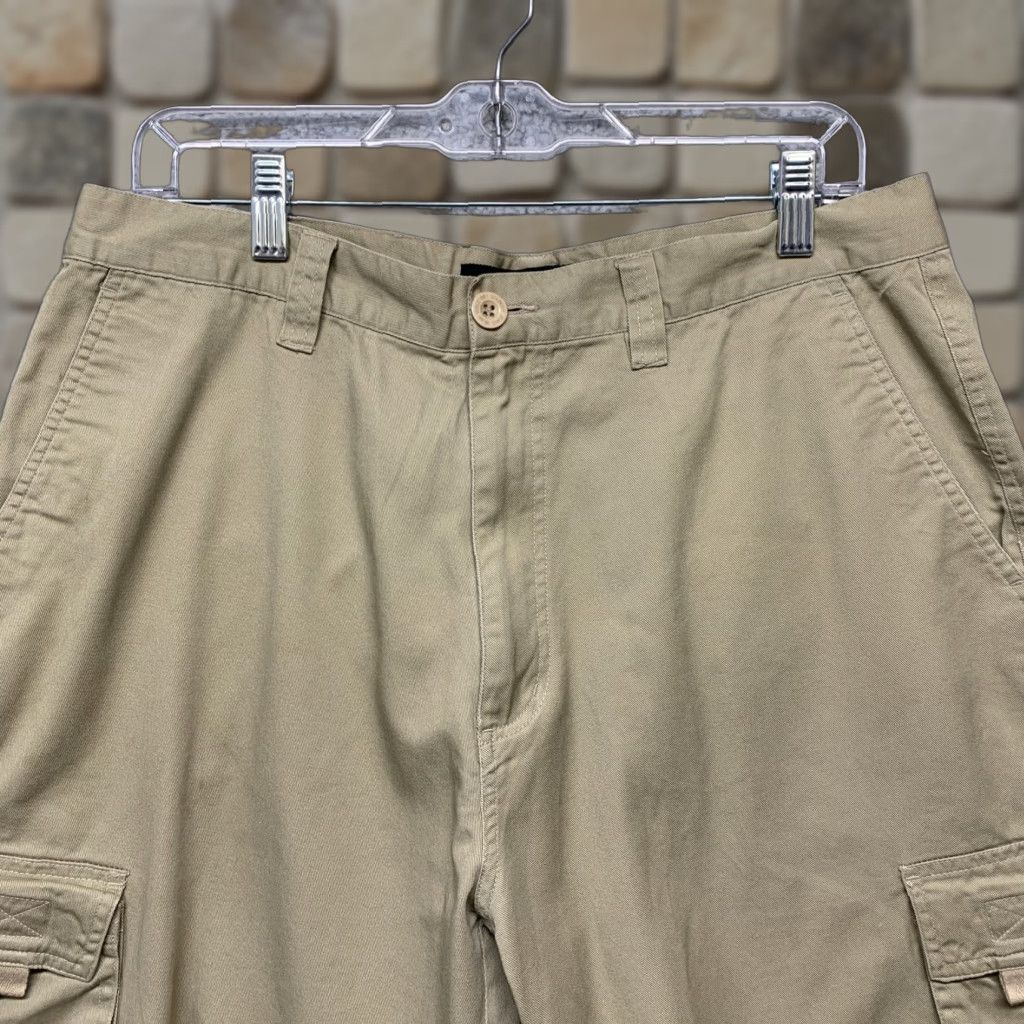Denime Godbody Denim Cargo Mens Cargo Shorts Tan Size 36 Drawstring Legs Brown Cotton 5-Pocket Design Belt Loops Regular Size US 36 / EU 52 - 1 Thumbnail