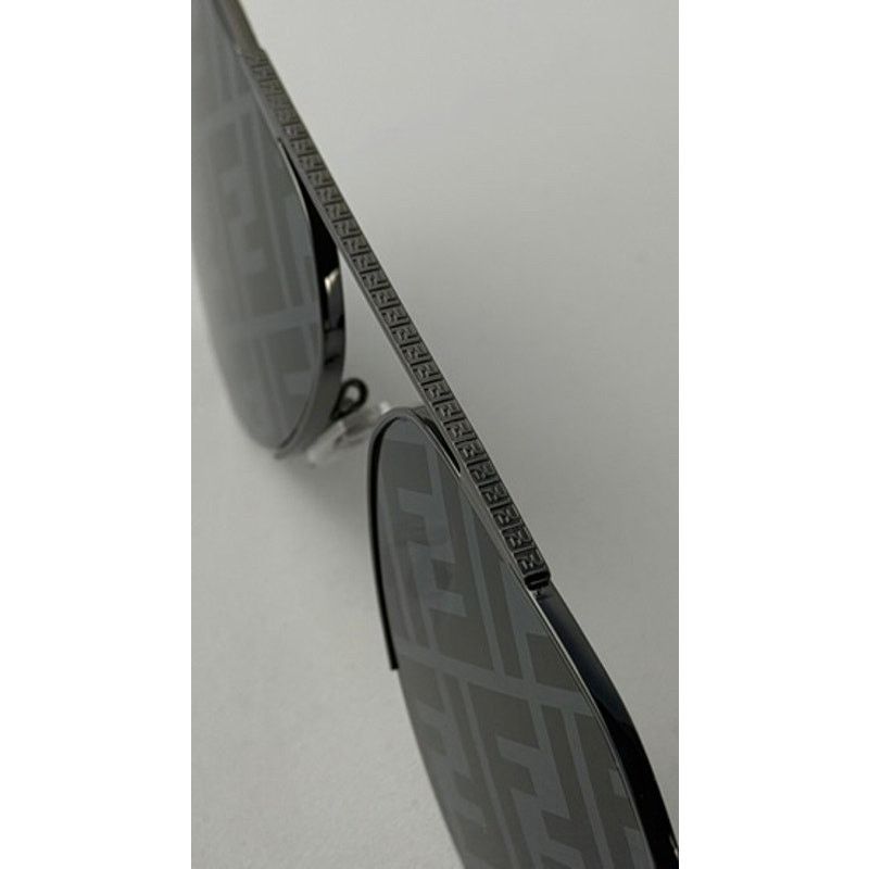 Fendi NEW Fendi FE40061U Silver Logo Mirror Aviator Sunglasses Size ONE SIZE - 4 Thumbnail