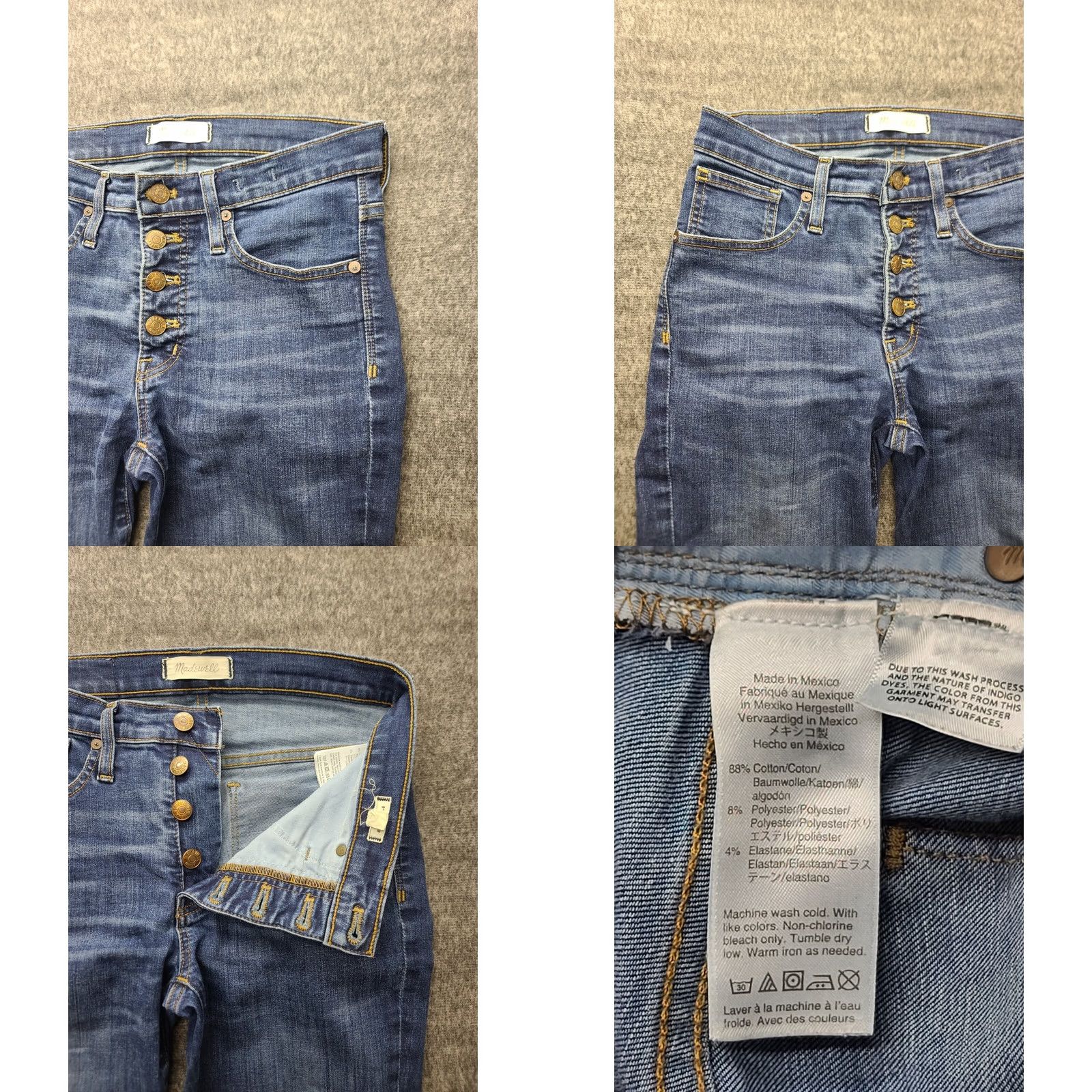 Madewell Madewell High Rise Skinny Jeans Womens 28x28 Medium Wash Button Fly Stretch Denim 5-Pocket City Bohemian Slim Modern Wear Mens Women Girls N/A Size 28" / US 6 / IT 42 - 8 Thumbnail