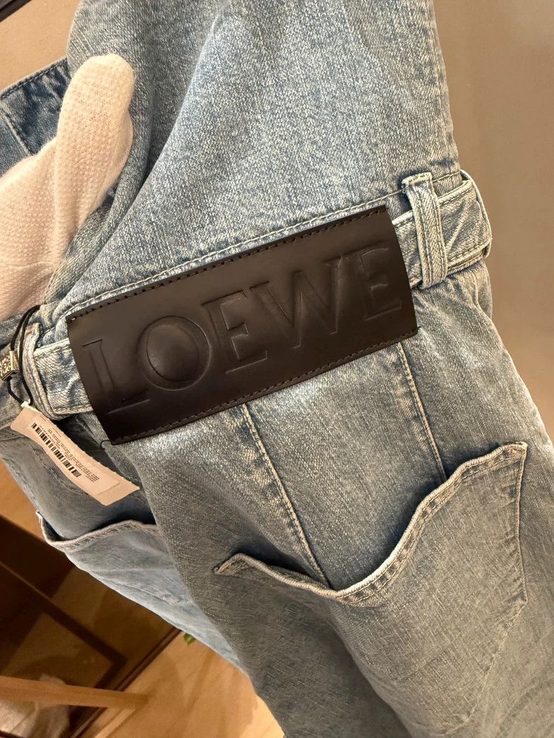 Loewe LOEWE Blue high waist belt tie wide leg women's jeans Size 25" / US 0 / IT 36 - 6 Thumbnail