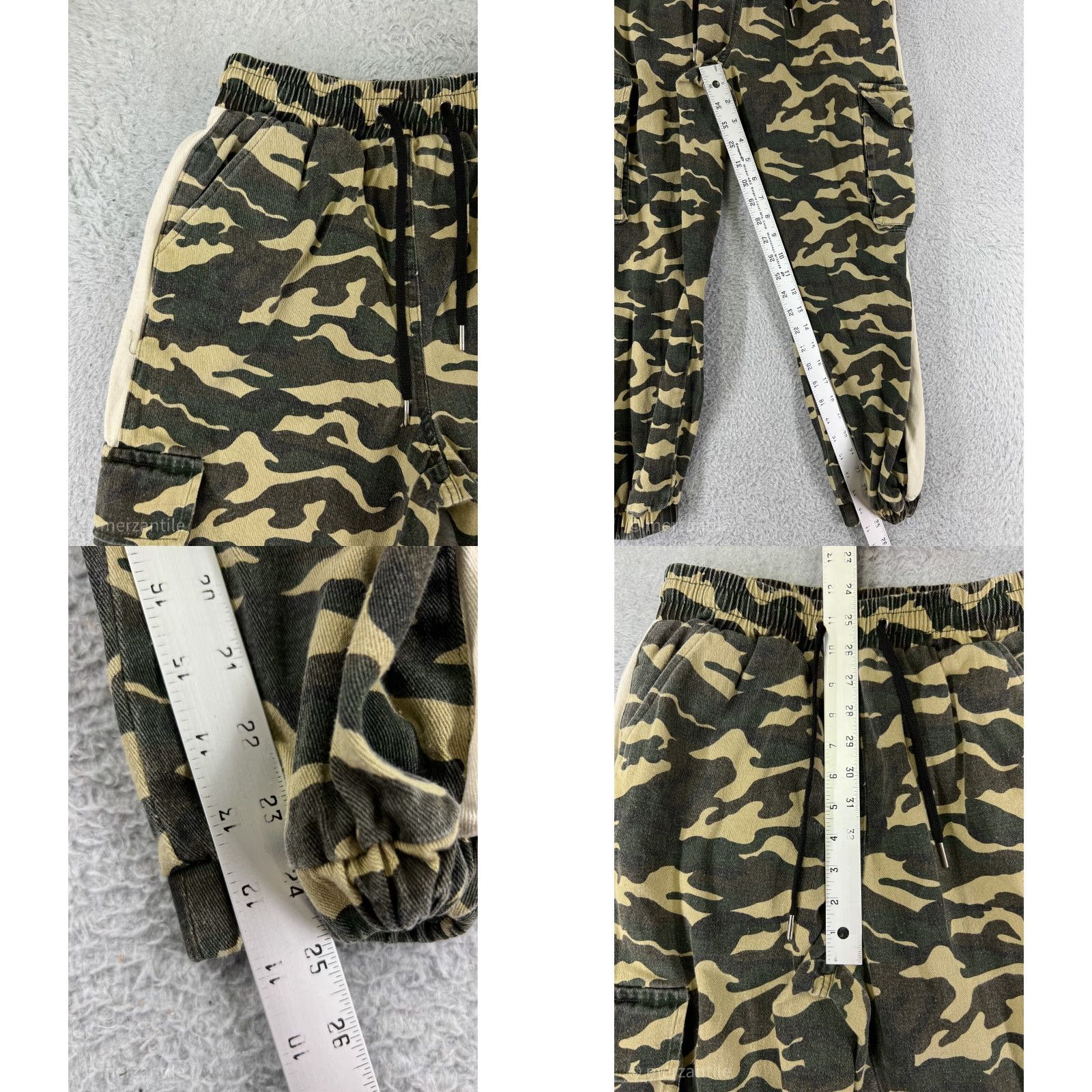 Vintage Cotton Candy Womens Jeans Camouflage 5-Pocket Denim Cotton Blend Cargo Folded Rise High Inseam 25 in Green Small S Womens Jeans Size 28" / US 6 / IT 42 - 8 Thumbnail