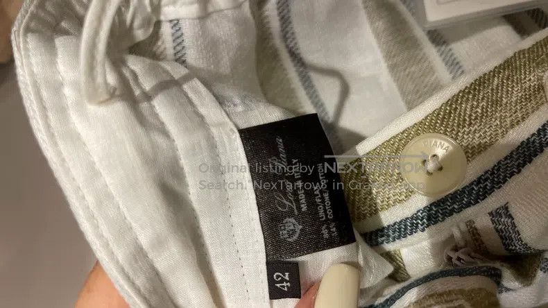 Loro Piana Loro Piana Contrast Color Vertical Striped Linen Trousers Size 27" / US 4 / IT 40 - 3 Thumbnail