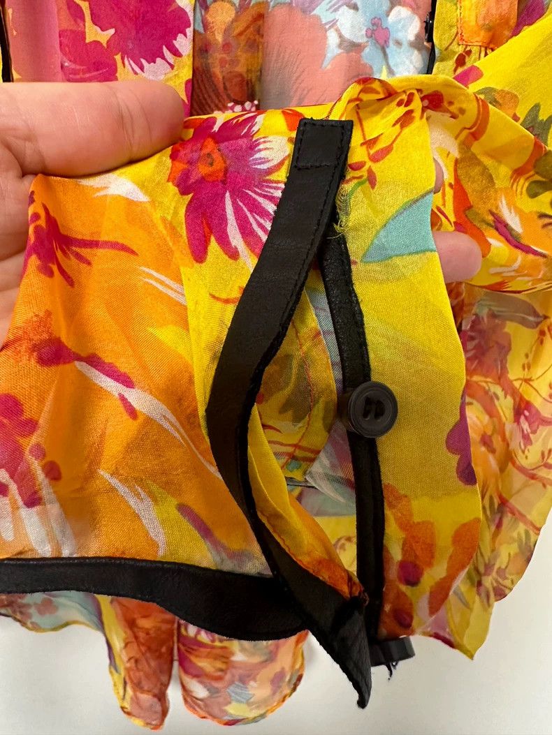 Helmut Lang HELMUT LANG Orange series peony printed mulberry silk open Size L / US 10 / IT 46 - 5 Thumbnail
