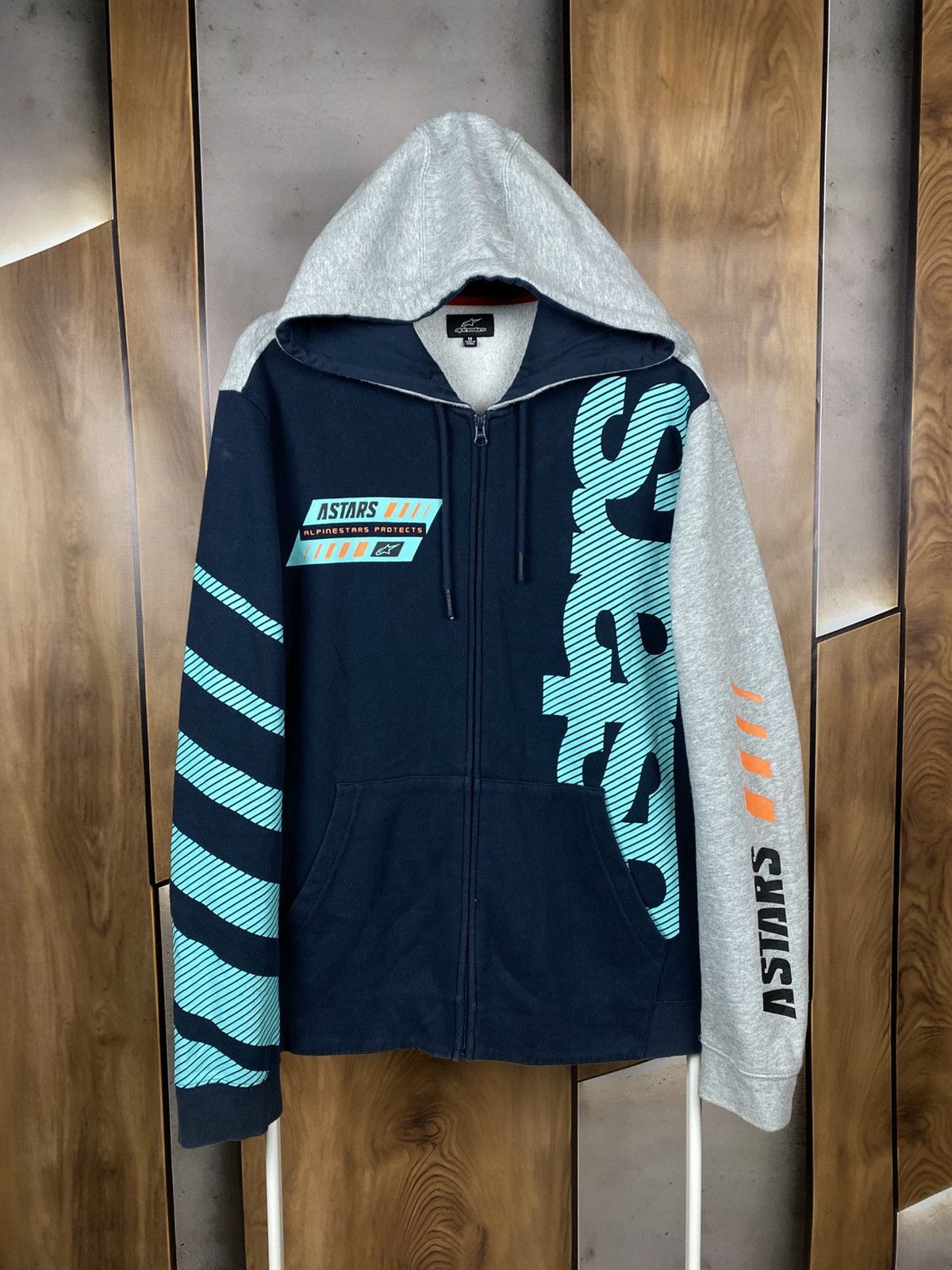 Alpinestars 🚀Hoodie Zip Up Alpinstars Protects Racing Style Striped Tee🚀 Size US M / EU 48-50 / 2 - 1 Thumbnail