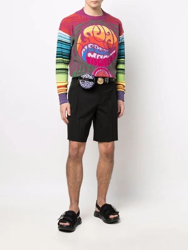 Versace o1y0525 Logo Crewneck Sweater in Multicolor Size US S / EU 44-46 / 1 - 5 Thumbnail