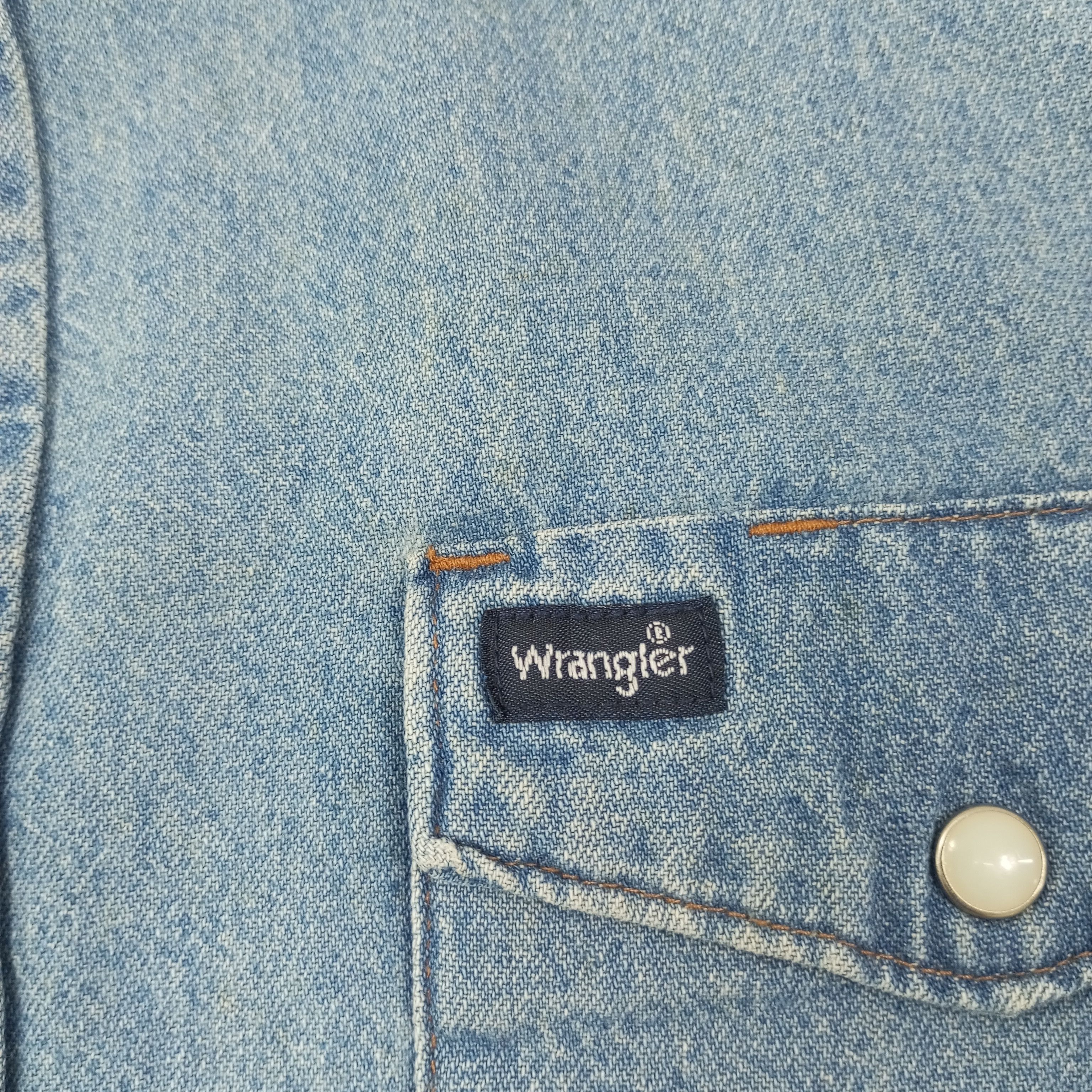 Vintage × Wrangler Wrangler Double Pocket Design Casual Shirt c219n8 Size US L / EU 52-54 / 3 - 5 Thumbnail