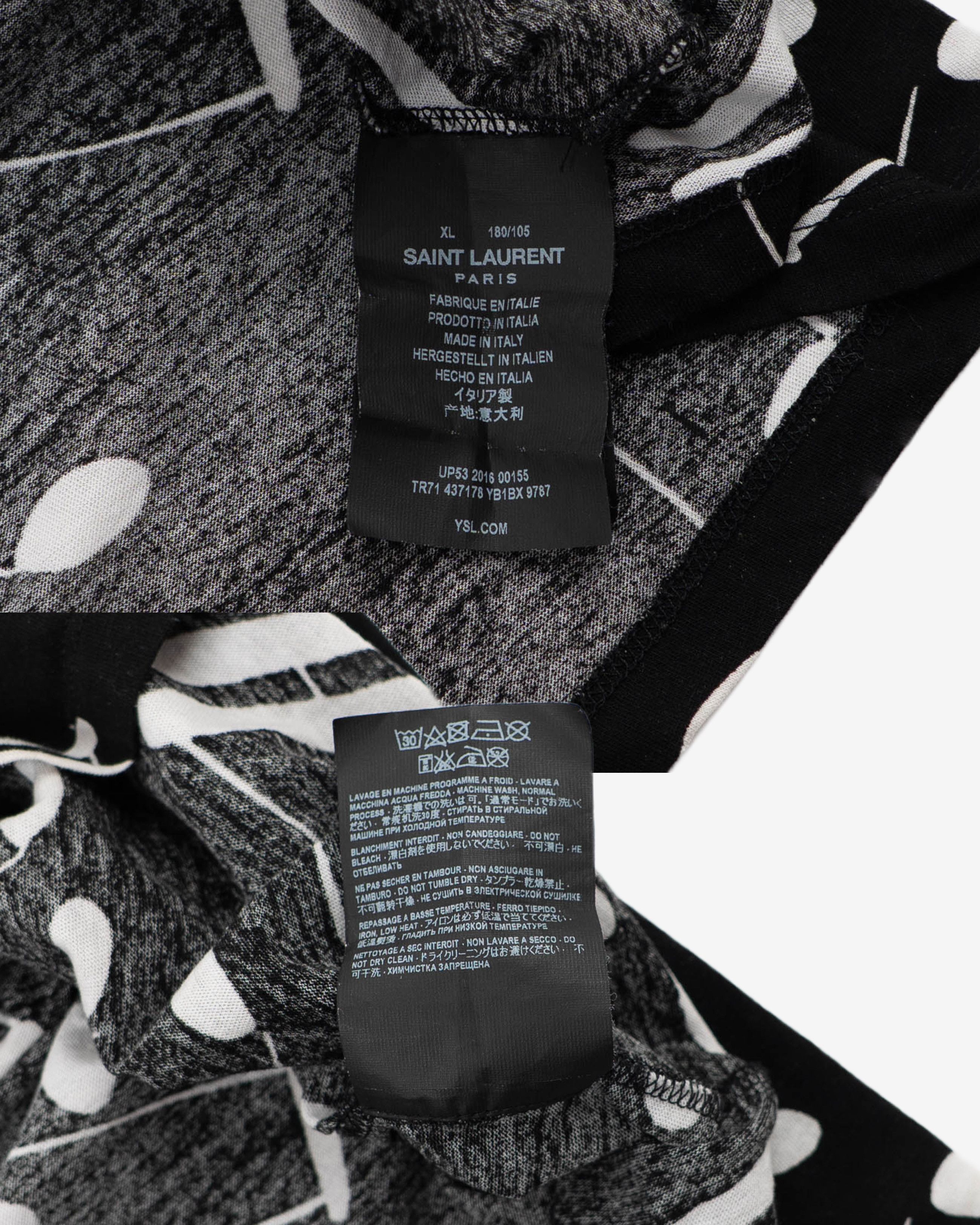 Saint Laurent Paris Music Note T-Shirt (FW16) Size US XL / EU 56 / 4 - 4 Thumbnail