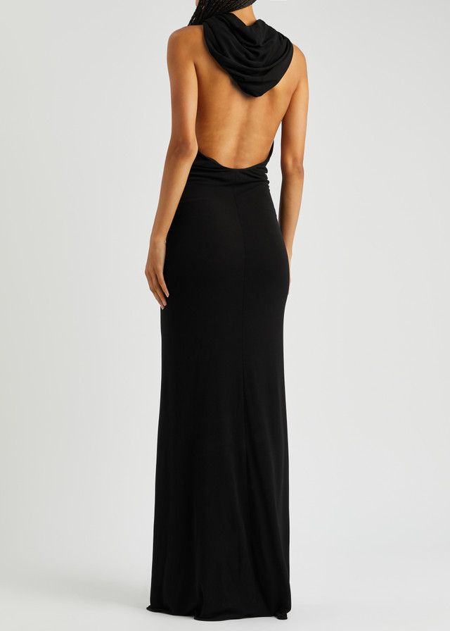 Saint Laurent Paris o1y0126 Maxi Dress in Black Size M / US 6-8 / IT 42-44 - 3 Thumbnail