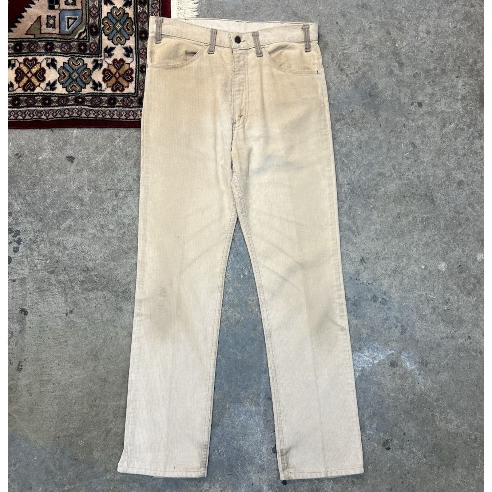 Levi's Vintage 80s Levis White Tag Beige Corduroy Pants 32x31 Rare Size US 32 / EU 48 - 1 Thumbnail