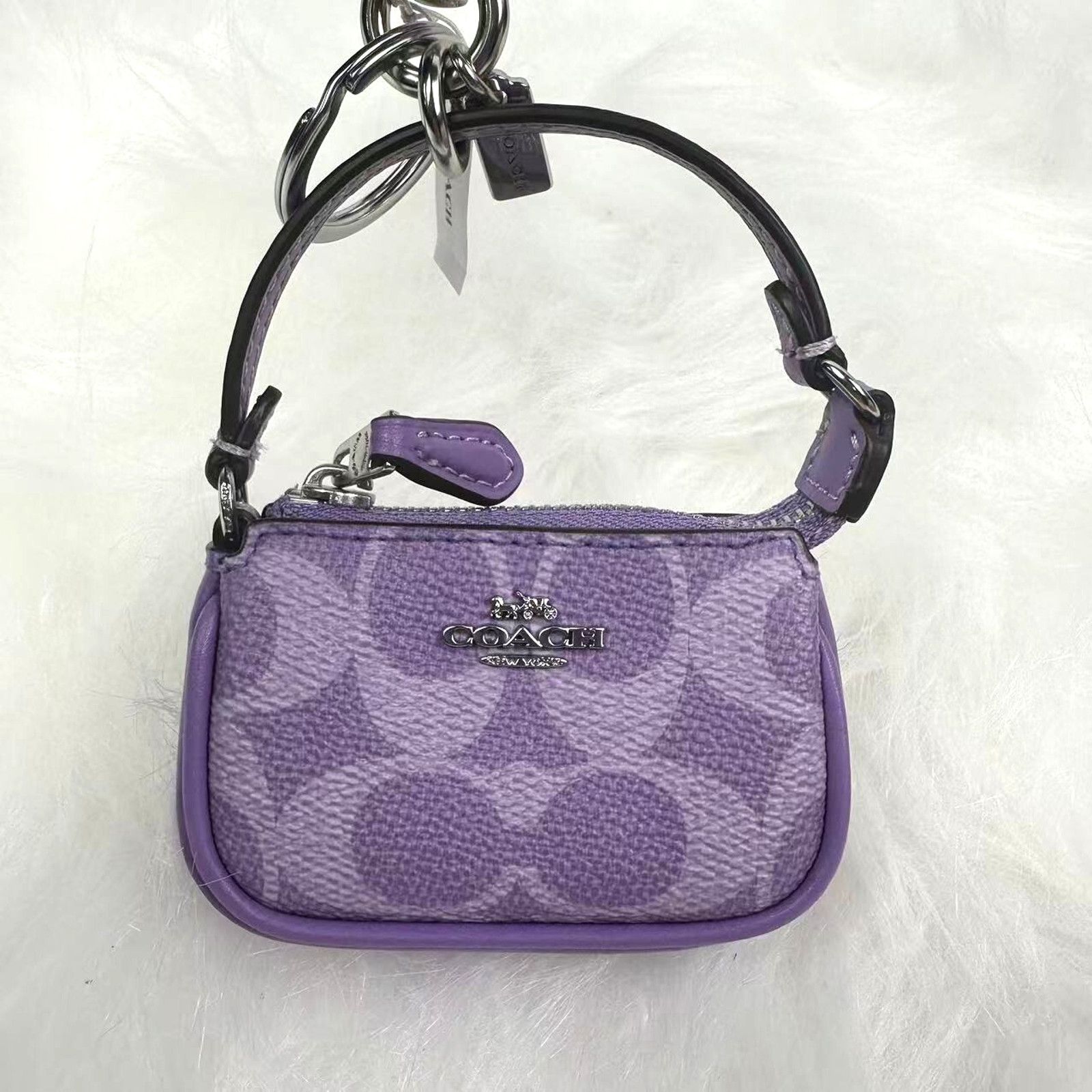 Coach Coach Mini Nolita Bag Charm Sig Canvas Iris Purple CX067 NWT Size ONE SIZE - 2 Thumbnail