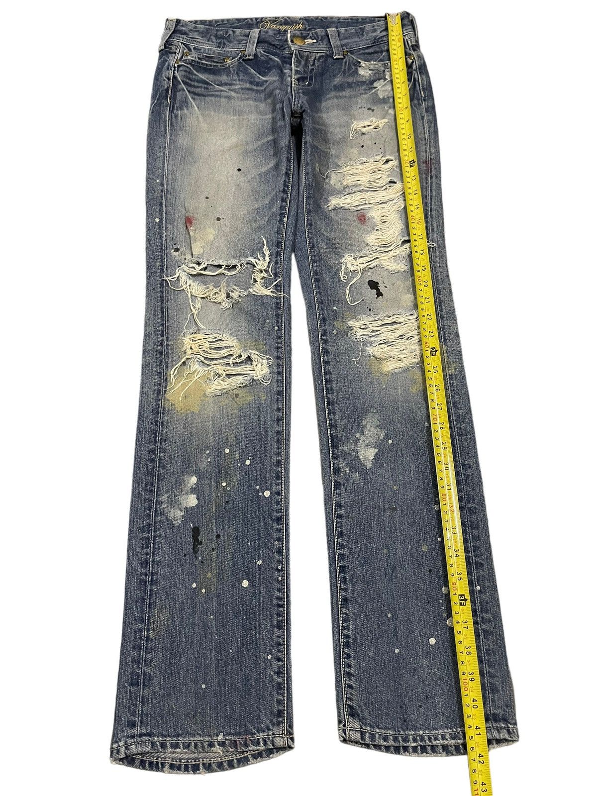 Vanquish Vintage Japan Vanquish Paint Splatter Distressed Jeans Size US 31 - 10 Thumbnail