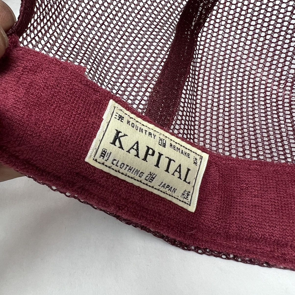 Kapital Kountry Kapital Free Wheelie Trucker Hat Burgundy Gold Size ONE SIZE - 8 Thumbnail