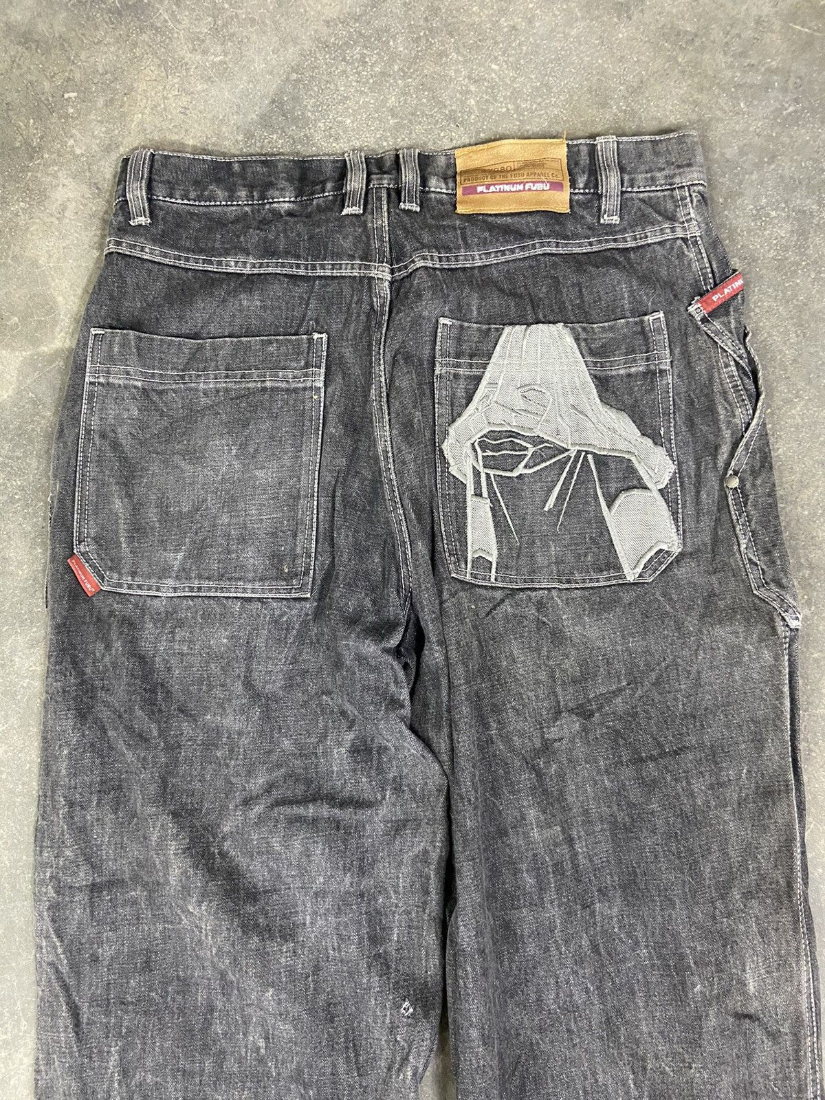 Fubu 🔥 Vintage y2k Fubu Platinum jeans Embroidery back hit Size US 36 / EU 52 - 5 Thumbnail