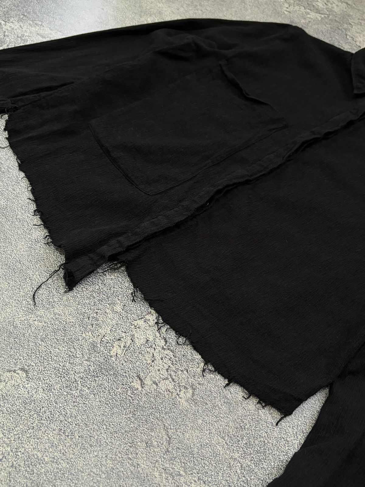 Thom Krom Thom Krom Black Asymmetric Distressed Hem Shirt L Size L / US 10 / IT 46 - 8 Thumbnail