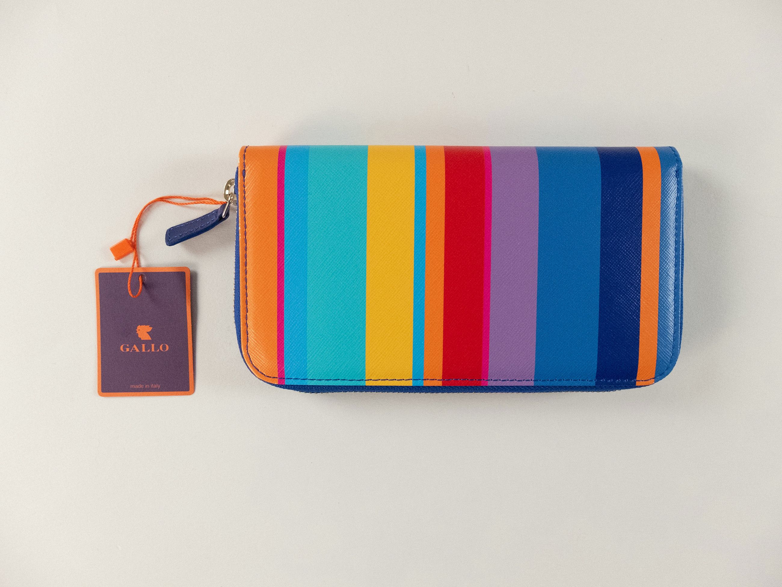 Other GALLO Italy colorful stripes leather continental zip wallet Size ONE SIZE - 1 Thumbnail