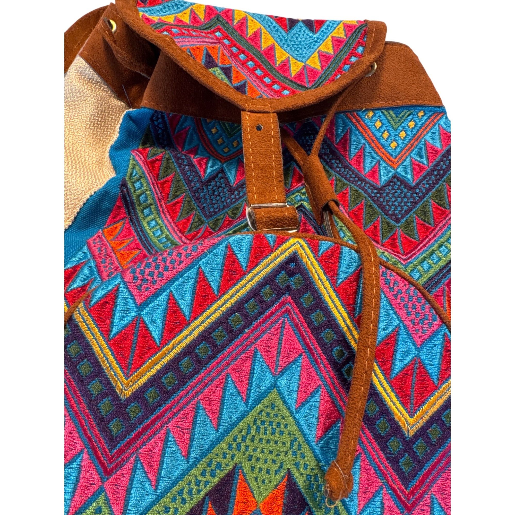 Other Colorful Geometric Pattern Hobo Backpack 15x13.5 Inches SKU Size ONE SIZE - 2 Thumbnail