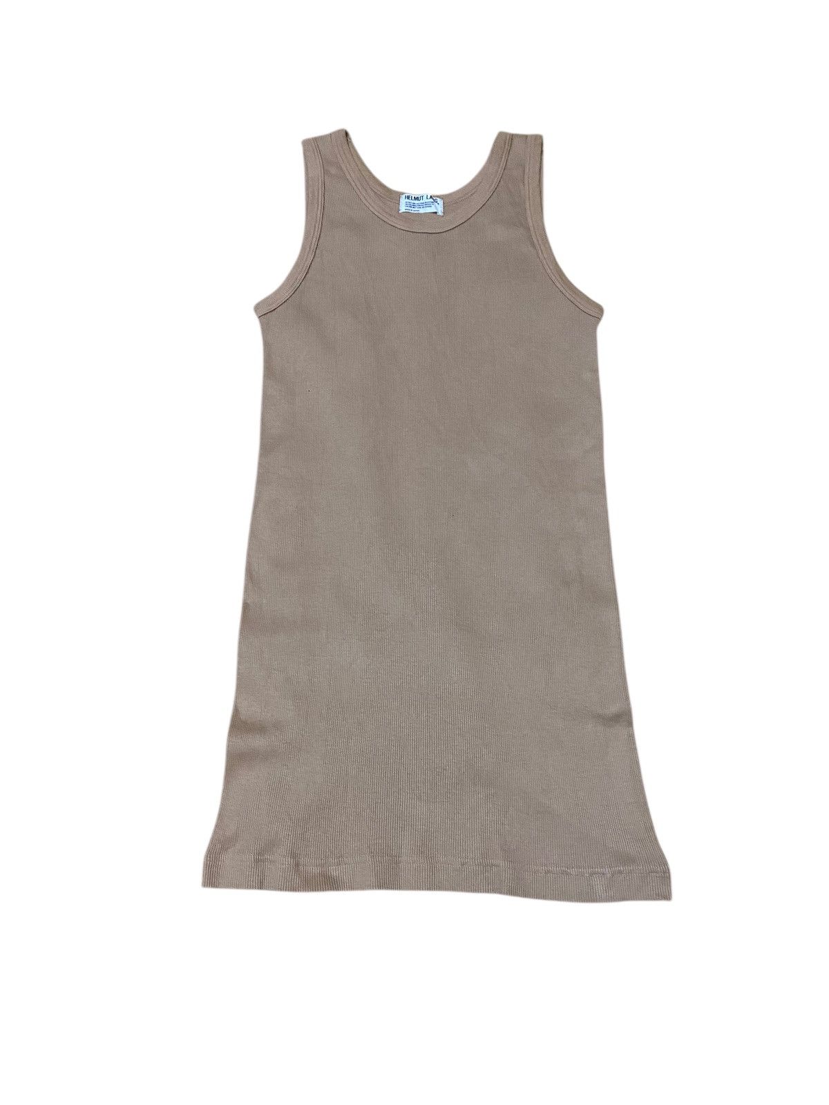 Helmut Lang Beige Ribbed Tank Top Sleeveless