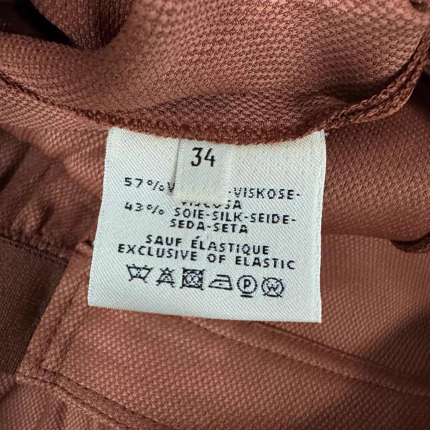 Hermes Hermes Caramel Silk Blend Wide-Leg Pants 34 NWOT Size 25" / US 0 / IT 36 - 7 Thumbnail