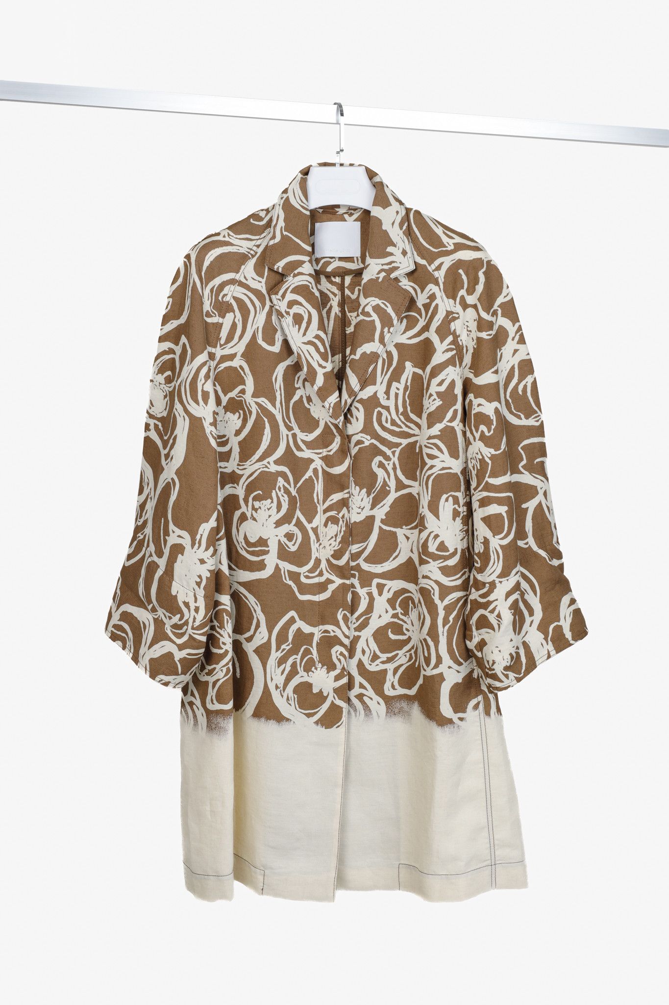 Annette Gortz Annette Gortz Abstract Floral Linen Duster Coat Size L / US 10 / IT 46 - 1 Thumbnail
