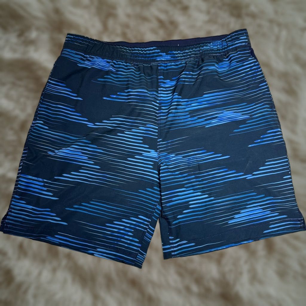 Speedo Speedo Men’s Blue Stripe Swim Trunks XL Bottoms Shorts Pull On Elastic Waistband Size US 36 / EU 52 - 1 Thumbnail